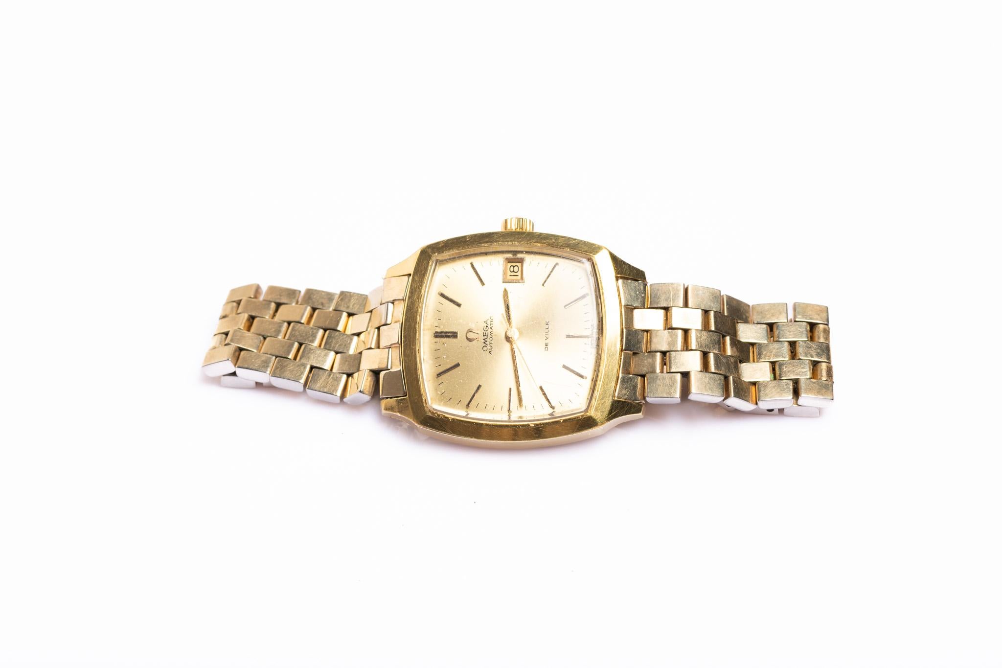 Vintage Omega De Ville Herren Gold Tone Automatic Armbanduhr 4