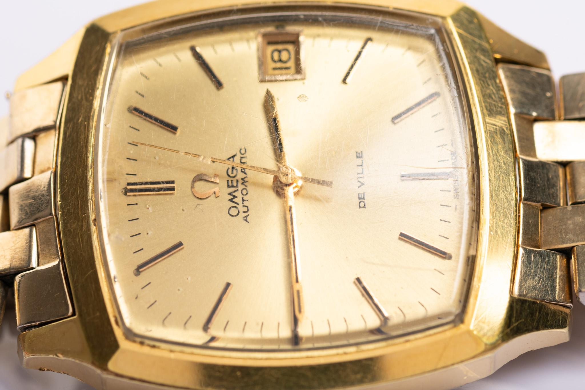 Vintage Omega De Ville Herren Gold Tone Automatic Armbanduhr 6