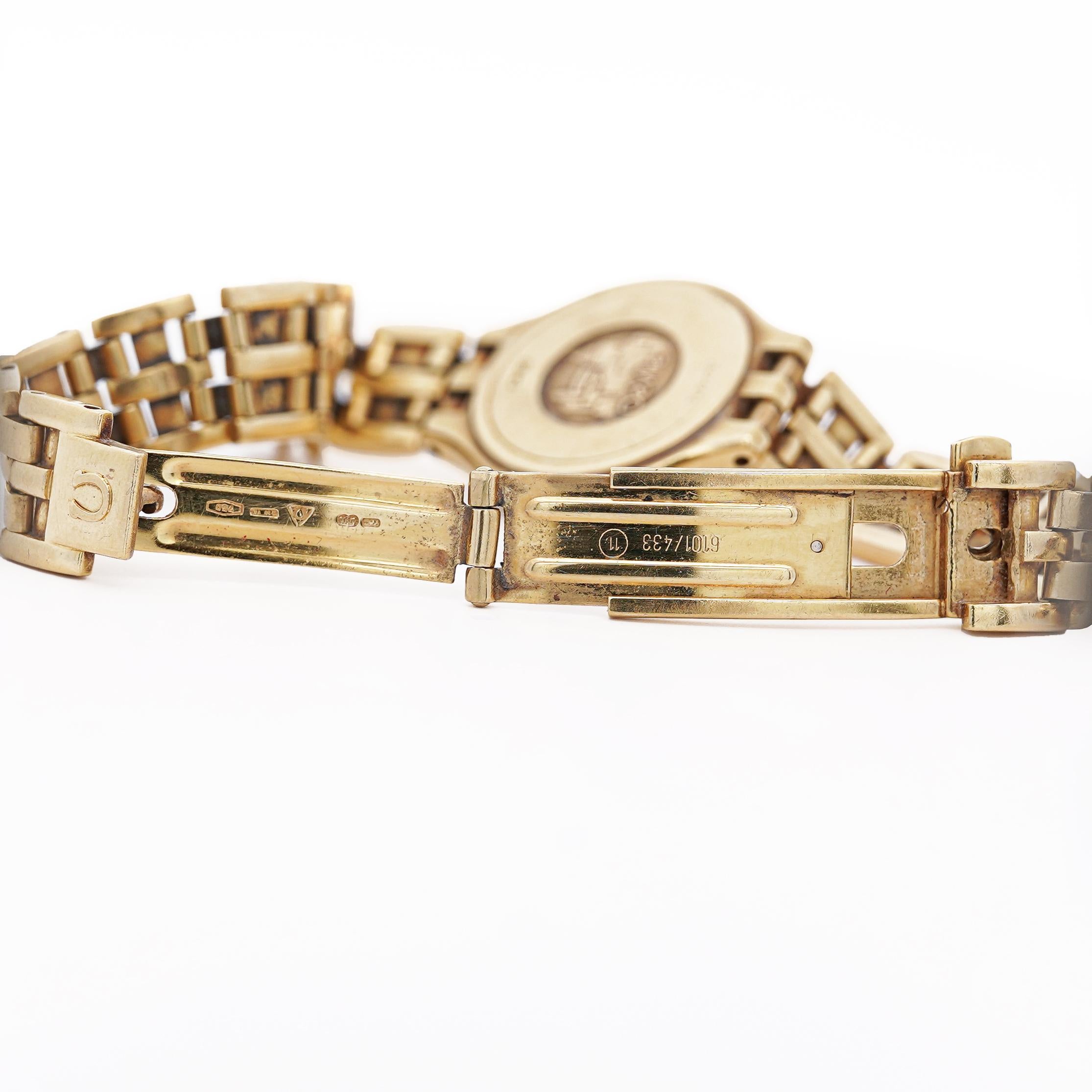 Vintage Omega Deville 18K Gold Classic Watch with Box & Papers For Sale 2