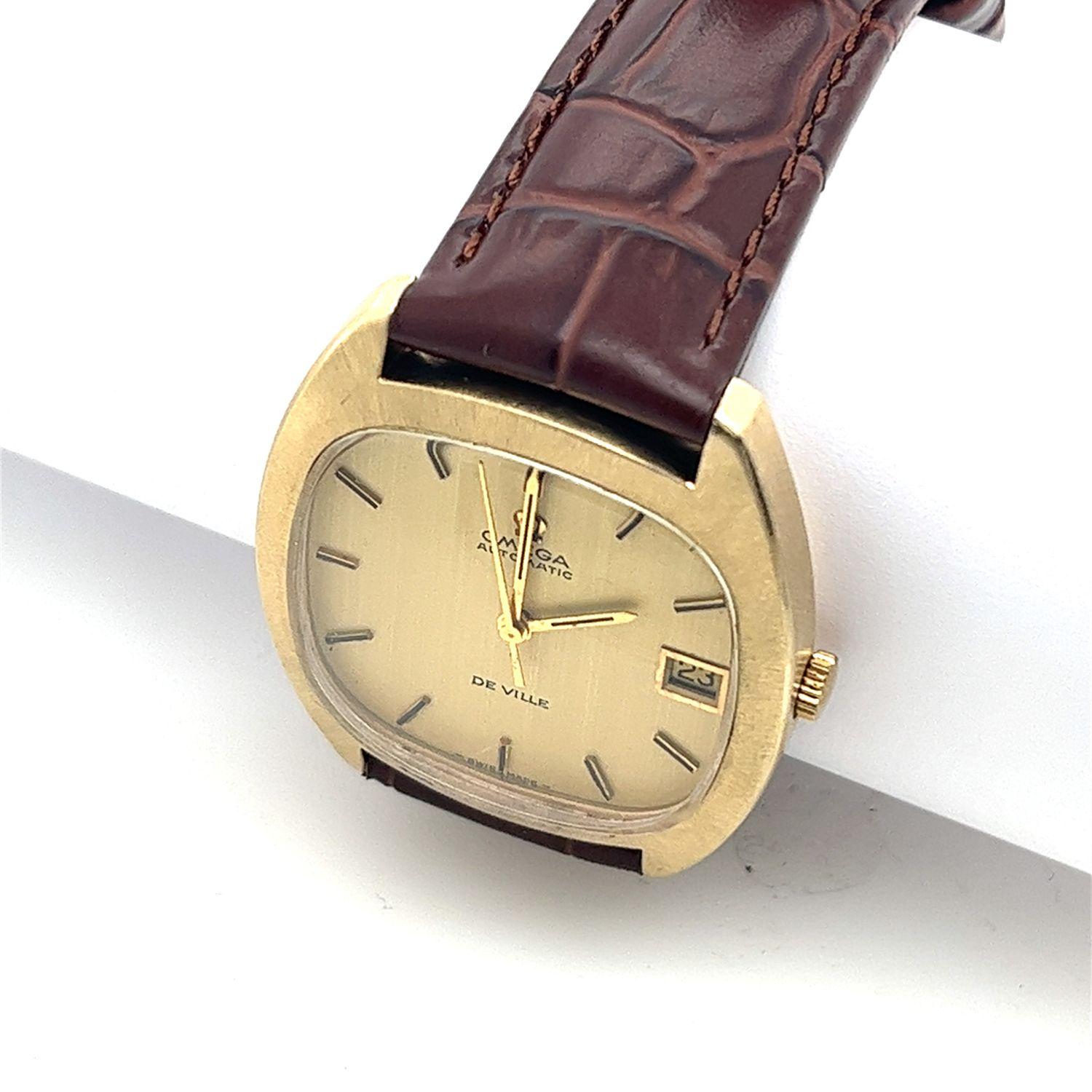 omega 9ct gold mens watch