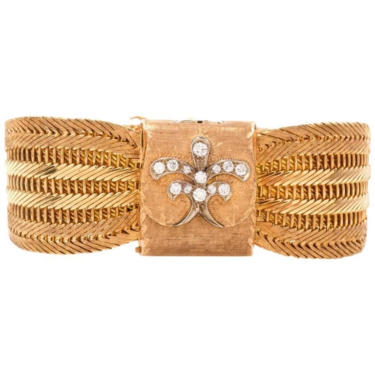 Vintage Omega Diamond 18 Karat Yellow Gold Ladies Cocktail Watch For Sale At 1stdibs