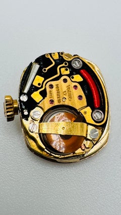 Vintage Omega Diamond Quartz Watch in 14K Yellow Gold with Bark-Textured