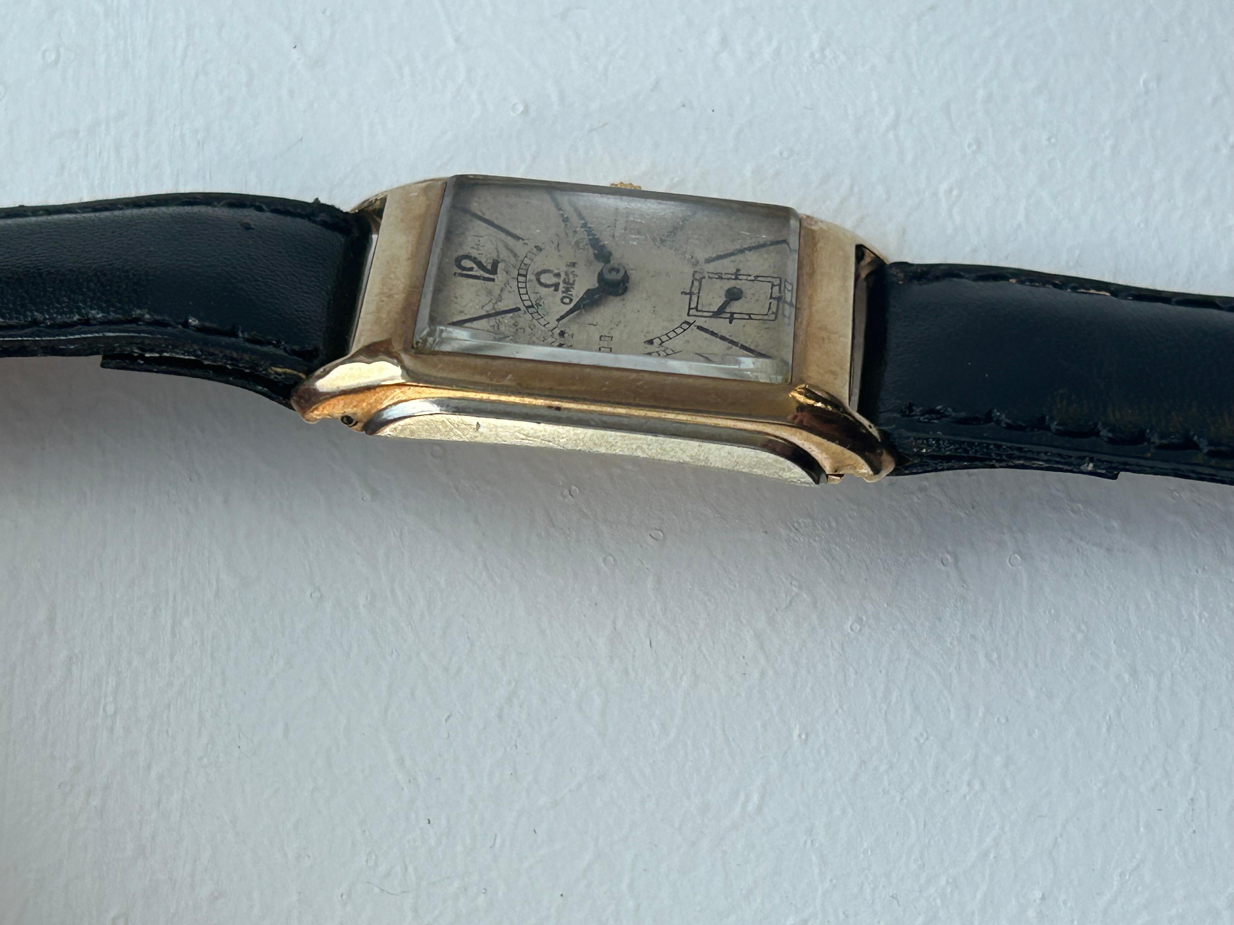 Vintage Omega Dresswatch H/M Birmingham 1935, 9K Yellow Gold. For Sale 3