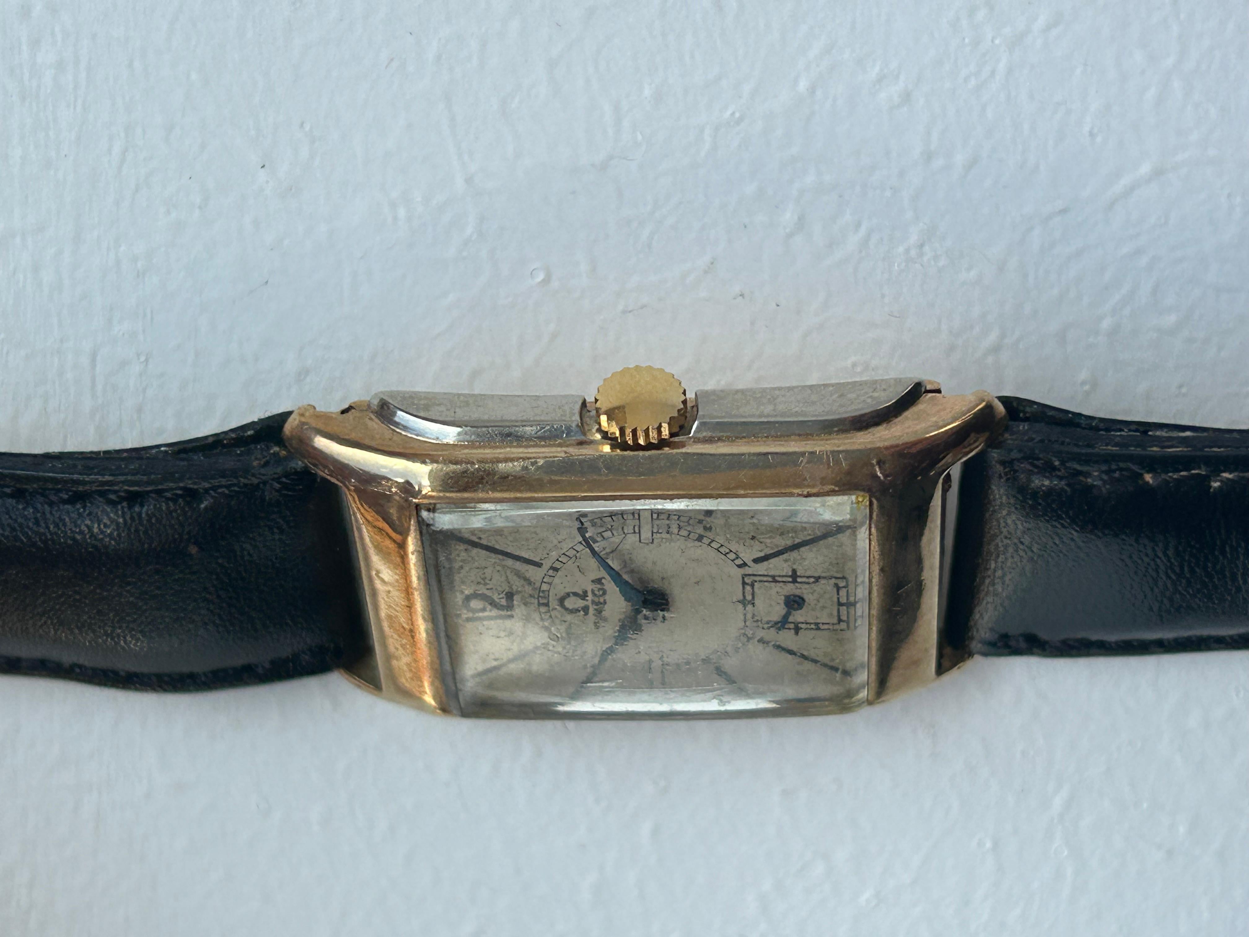 Vintage Omega Dresswatch H/M Birmingham 1935, 9K Yellow Gold. For Sale 2