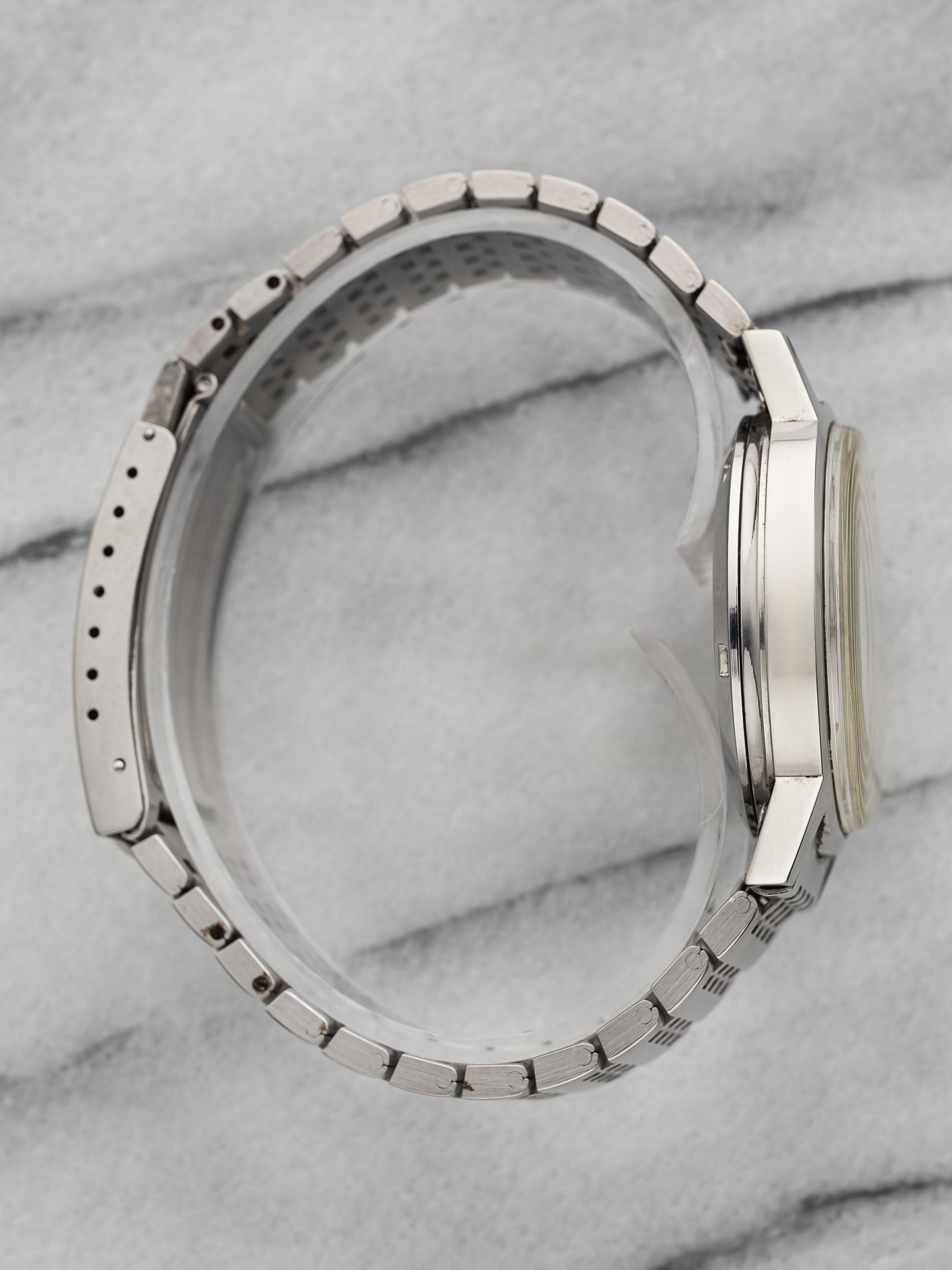 Vintage Omega Geneve 70s Automatic Silver Dial Day Date 37mm Case en venta 1