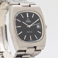 Vintage Omega Geneve-Uhr aus Edelstahl in Kissenform, 1973