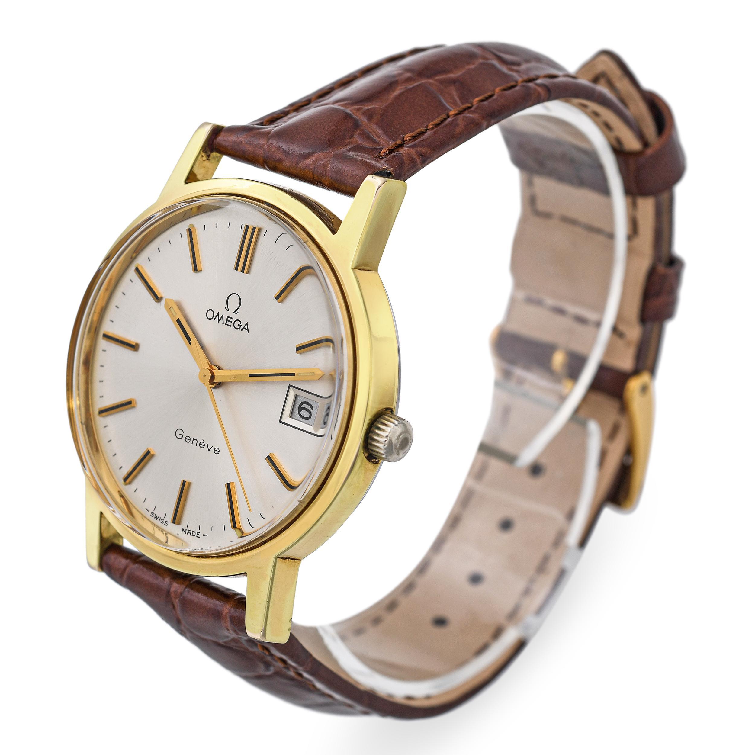 Femenino o masculino Reloj vintage Omega Genève Date de cuerda manual para hombre en venta