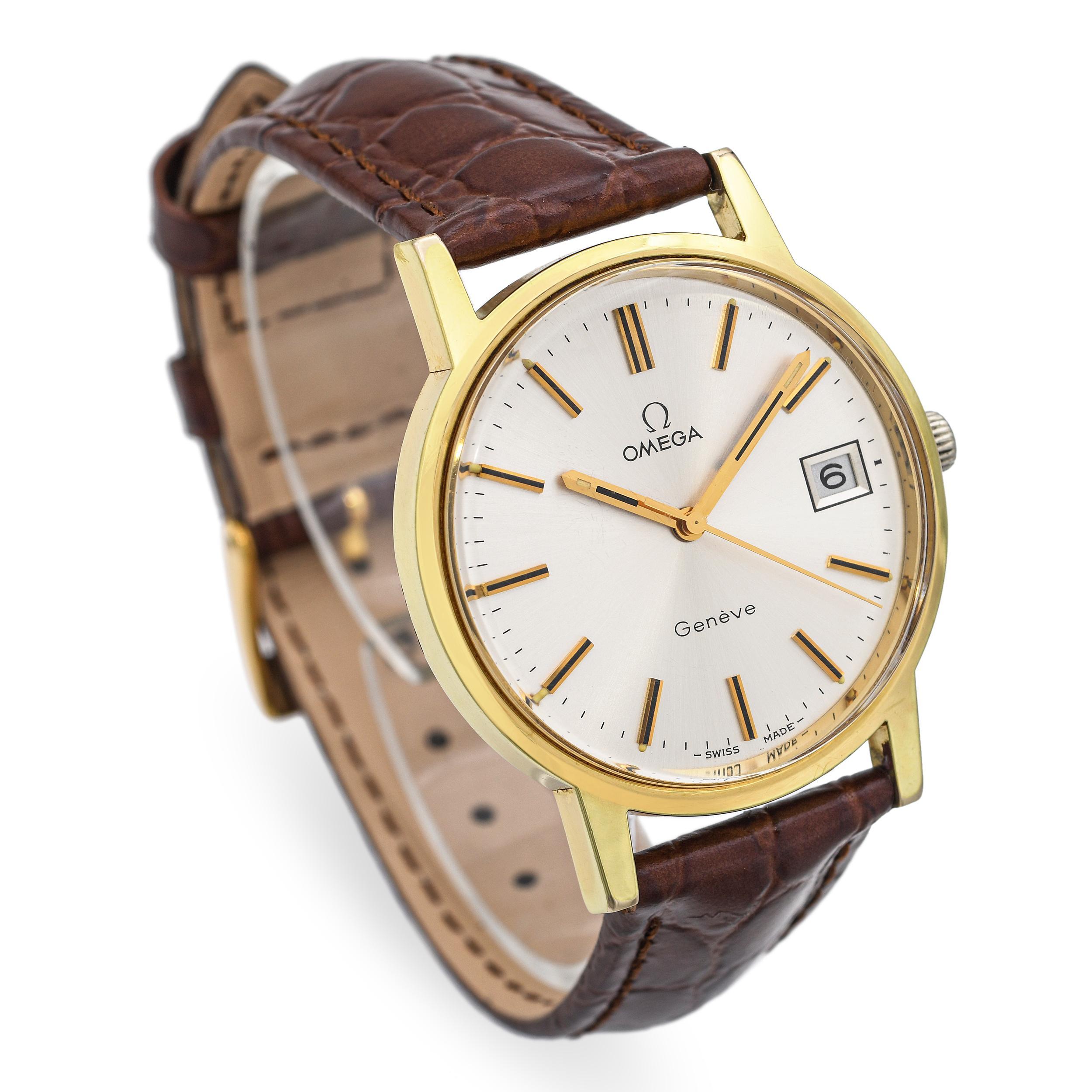 Reloj vintage Omega Genève Date de cuerda manual para hombre en venta 1