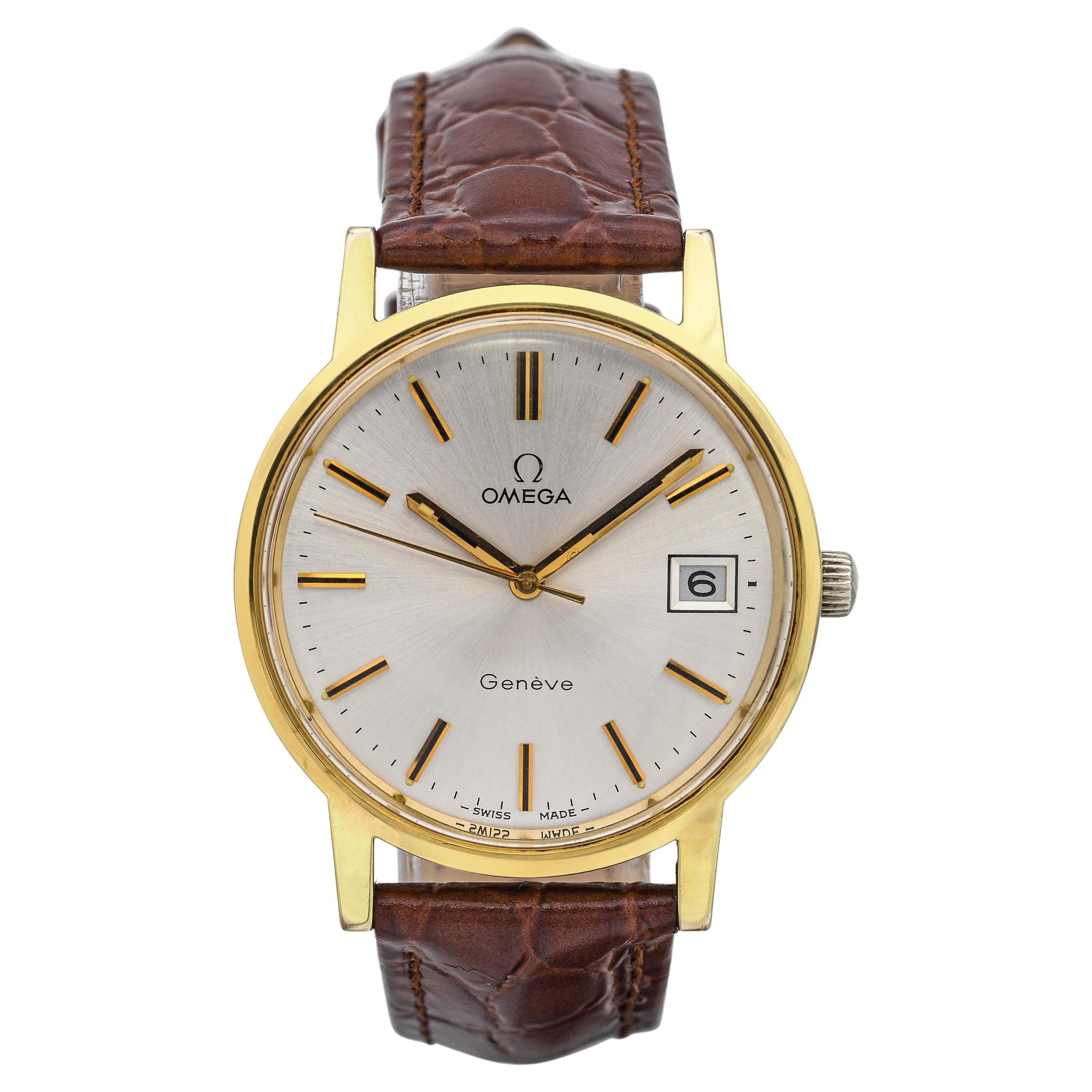 Reloj vintage Omega Genève Date de cuerda manual para hombre