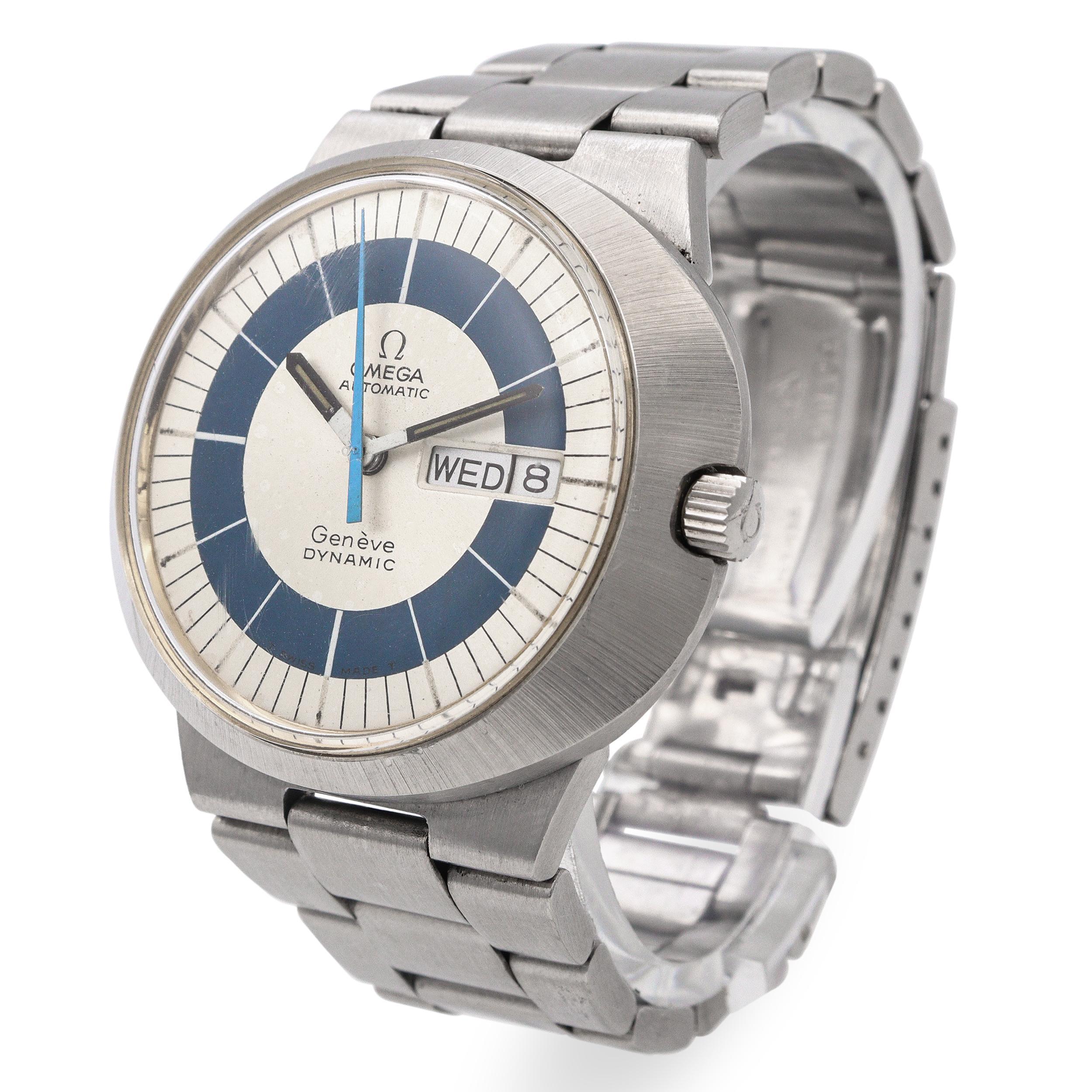 Design audacieux et novateur de la fin des années 1960 et des années 1970, l'Omega Genève Dynamic représente l'une des créations les plus distinctives de la marque. Ce modèle vintage est doté d'un boîtier elliptique en acier inoxydable, conçu pour