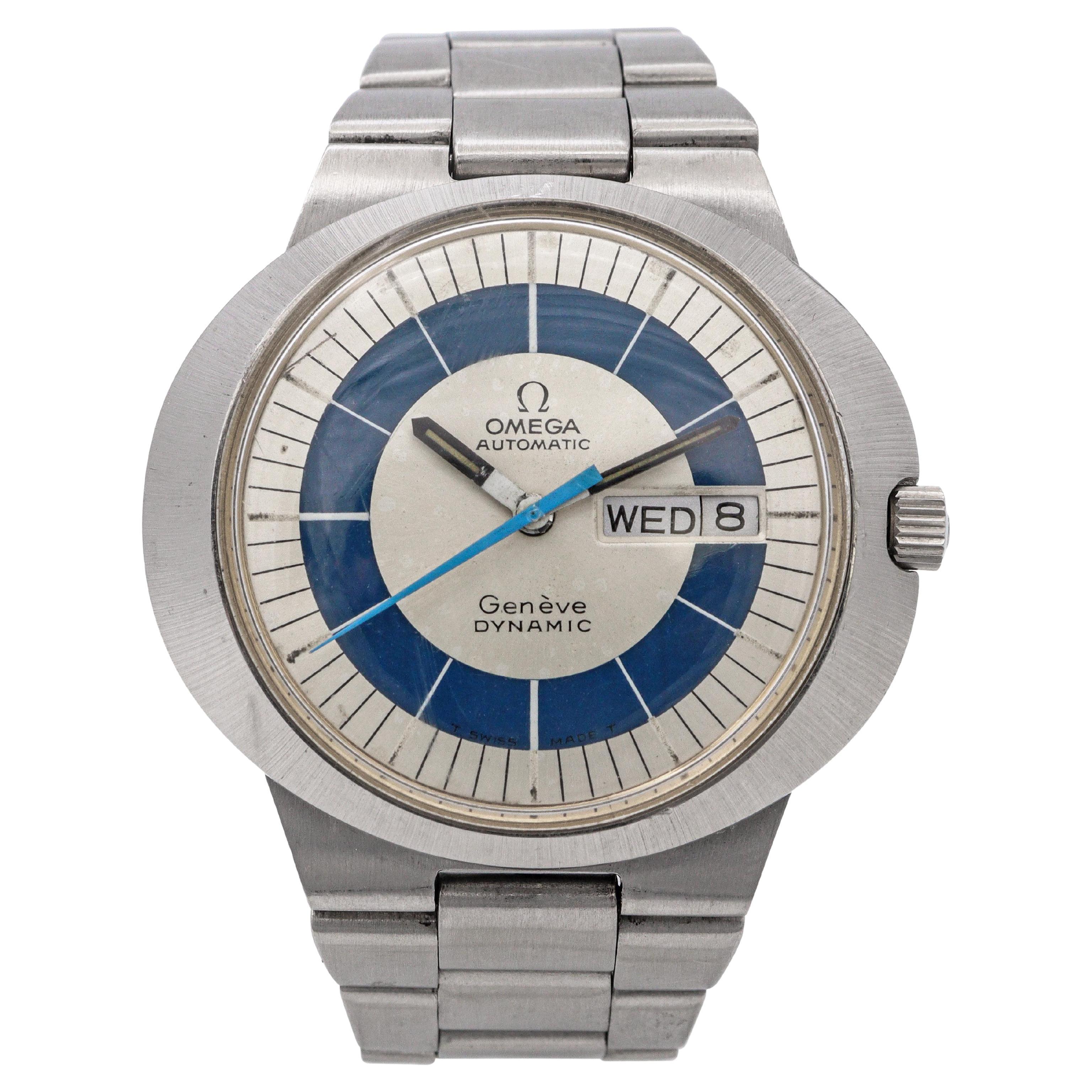 Vintage Omega Geneve Dynamic Stainless Steel Date Automatic Men's Watch
