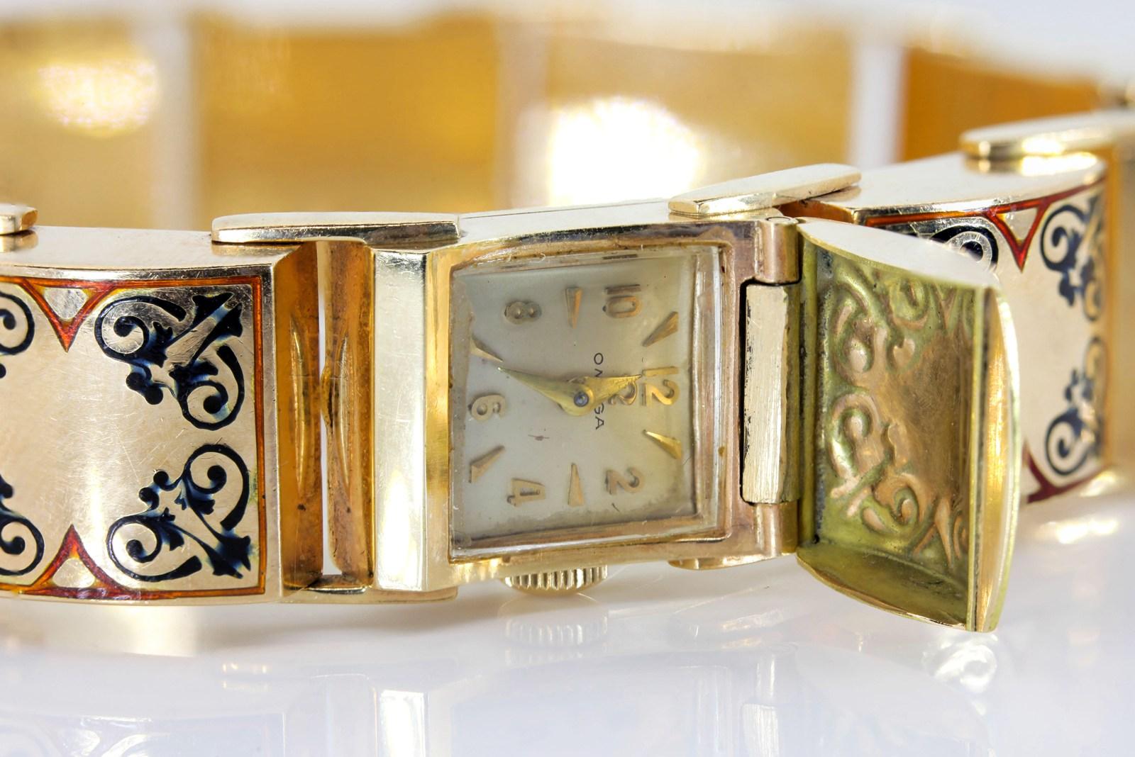omega gold watch bracelet