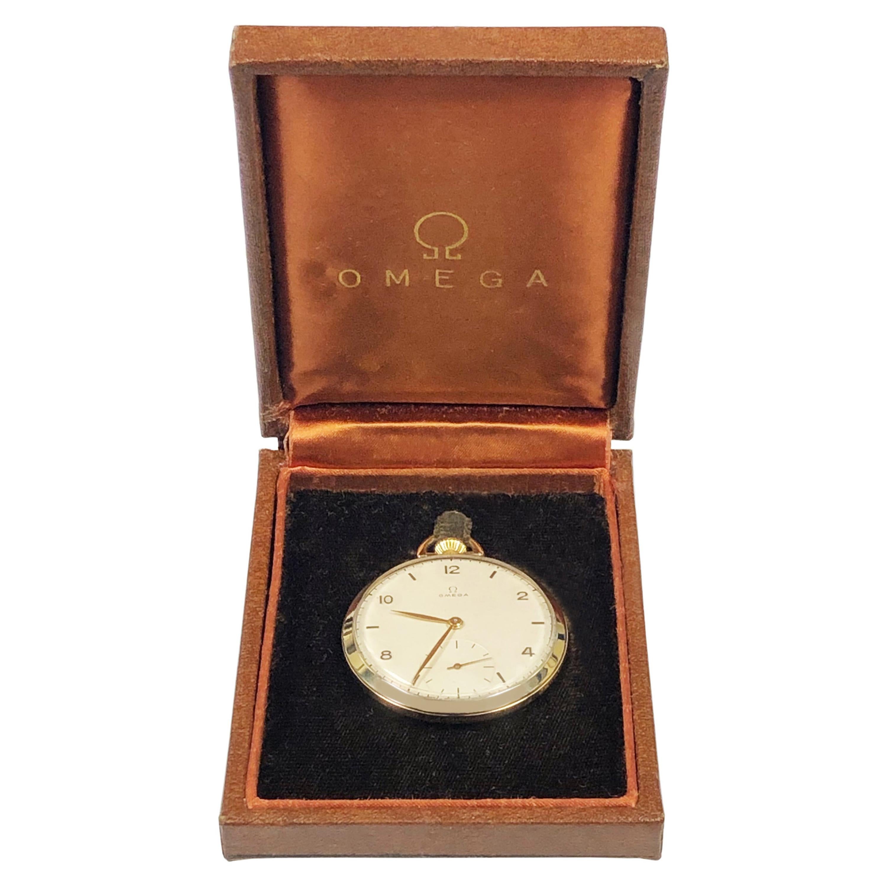 Vintage Omega Gold Filled Pocket Watch in Original Box