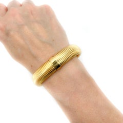 Vintage Gold Plated Omega Link Expandable Bangle Timeless Classic Gift, 2000s