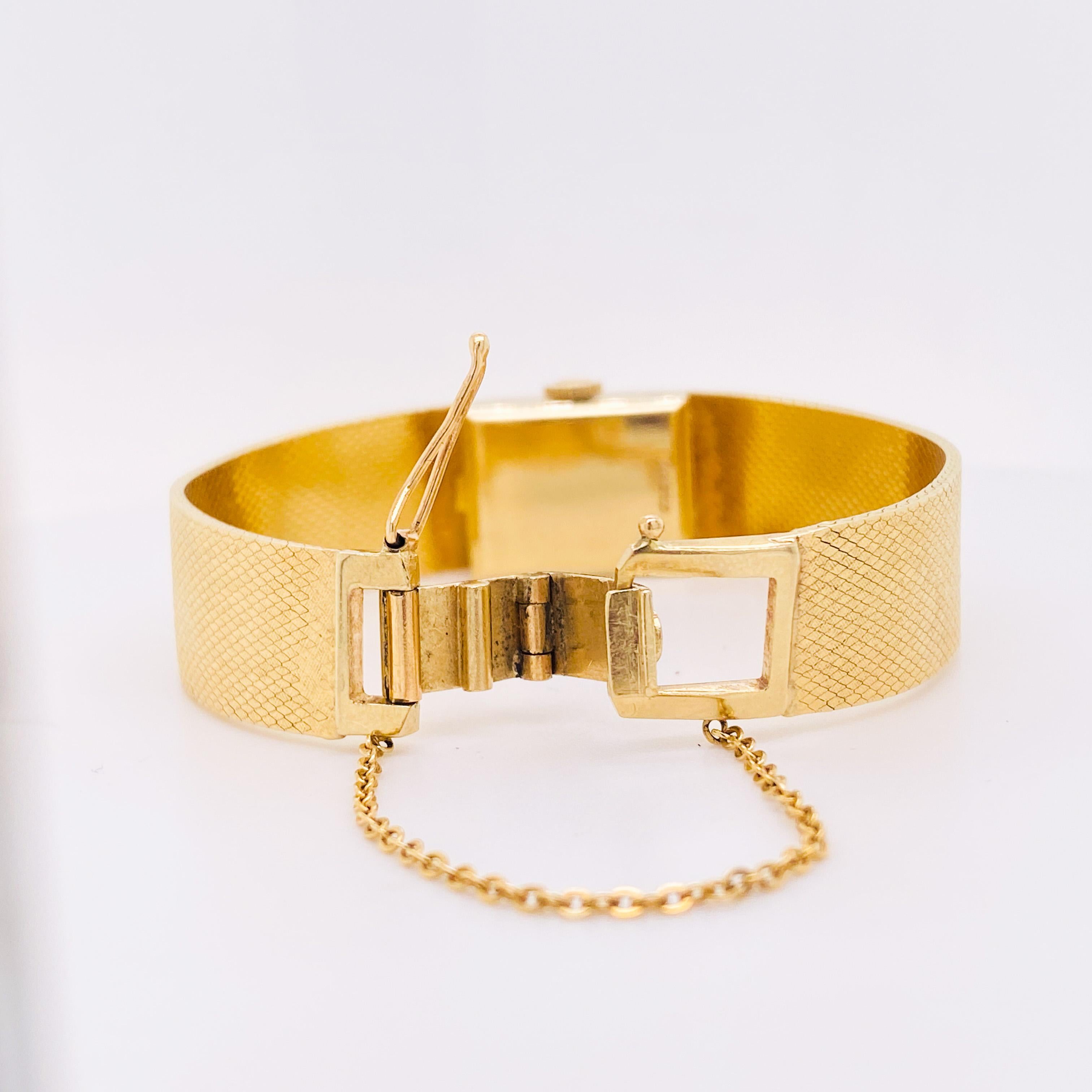 De las mujeres Reloj de pulsera vintage Omega de cuerda manual, diseño de escamas de serpiente, todo de oro de 14 quilates Lv