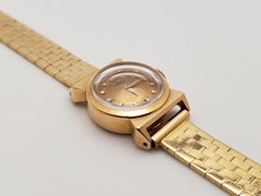 Vintage Omega OT 10935 18K Yellow Gold Diamond Dial Ladies Watch