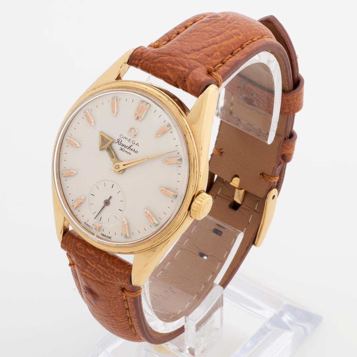 Vintage Omega Ranchero Ref PK2990:: 14 Karat vergoldet:: mit Museumsauszug im Zustand „Gut“ in Canterbury, England