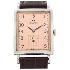 Vintage Omega Rectangular-Shaped Stainless Steel Watch, 1959