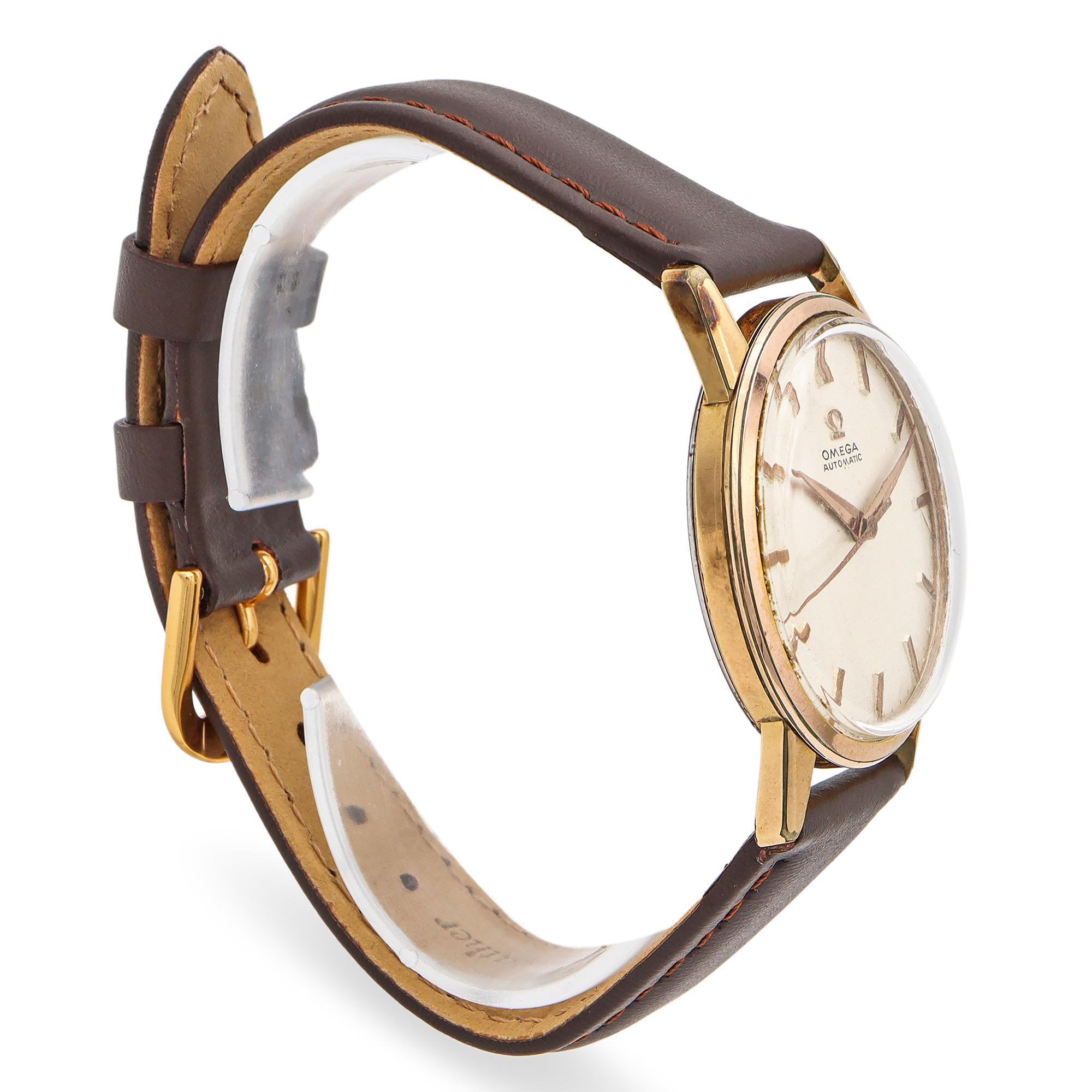 Vintage Omega Ref. 14748-SC-61 Cal 552 Gold Plated Men's Automatic Watch In Good Condition In New York, NY