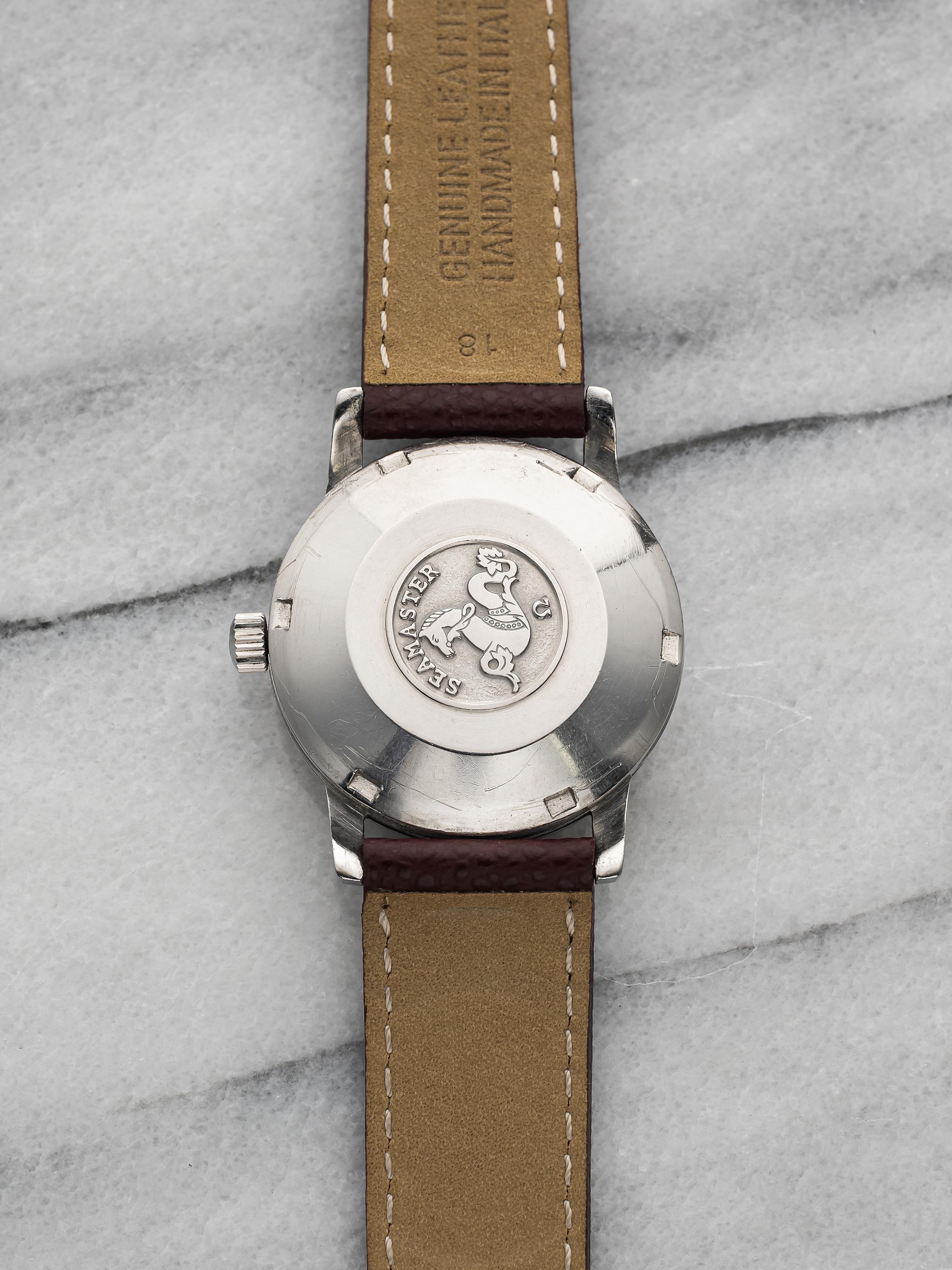 Vintage Omega Seamaster 60s Automático Esfera Blanca Caja 34mm. en Bueno Estado en New York, NY