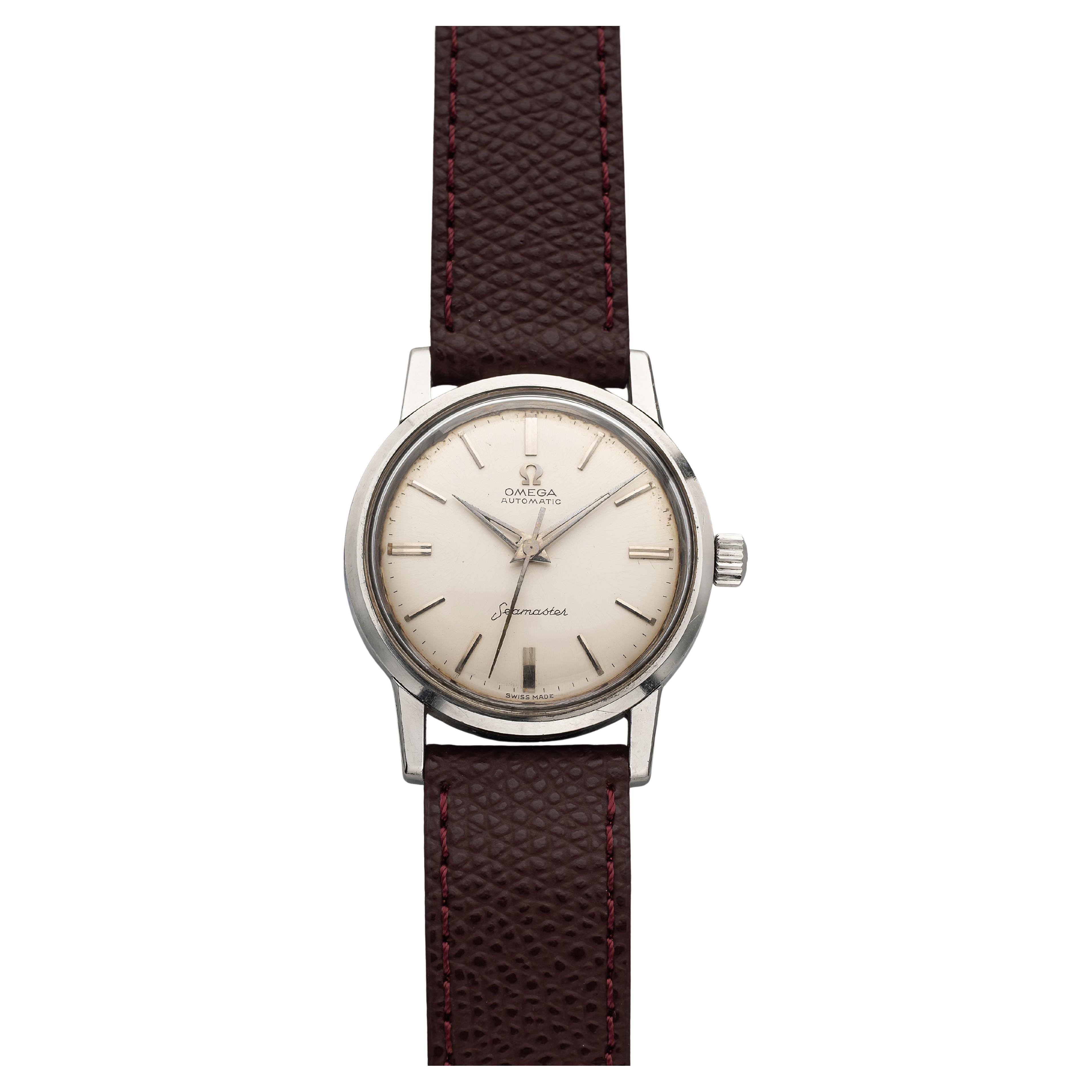 Vintage Omega Seamaster 60s Automatic White Dial 34mm Case.