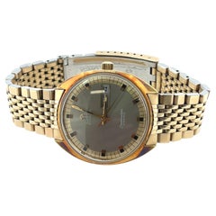 Vintage Omega Seamaster Cosmic Automatic Wristwatch, Gold-Plated, Champagne/Grey