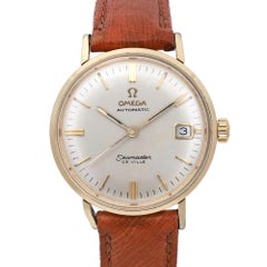 Vintage Omega Seamaster Deville 34mm 14K Yellow Gold Silver Dial Watch KL6292