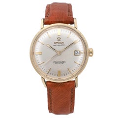 Vintage Omega Seamaster Deville 34mm 14K Yellow Gold Silver Dial Watch KL6292