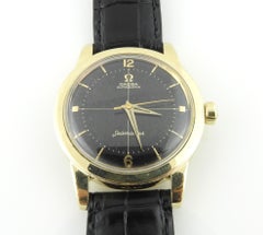 Vintage Omega Seamaster Men's Watch 14k Gold Filled Black Dial Automatic