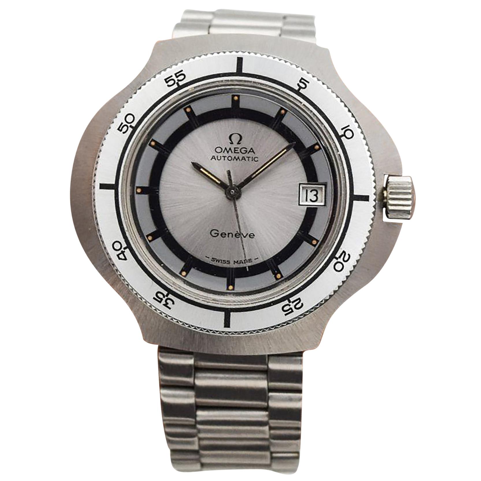 Vintage Omega Skin Diver Stainless Steel Watch, 1973 at 1stDibs