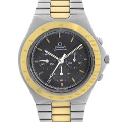 Vintage Omega Speedmaster Chronogprah Two-Tone Steel Black Black Dial Hand-Wind