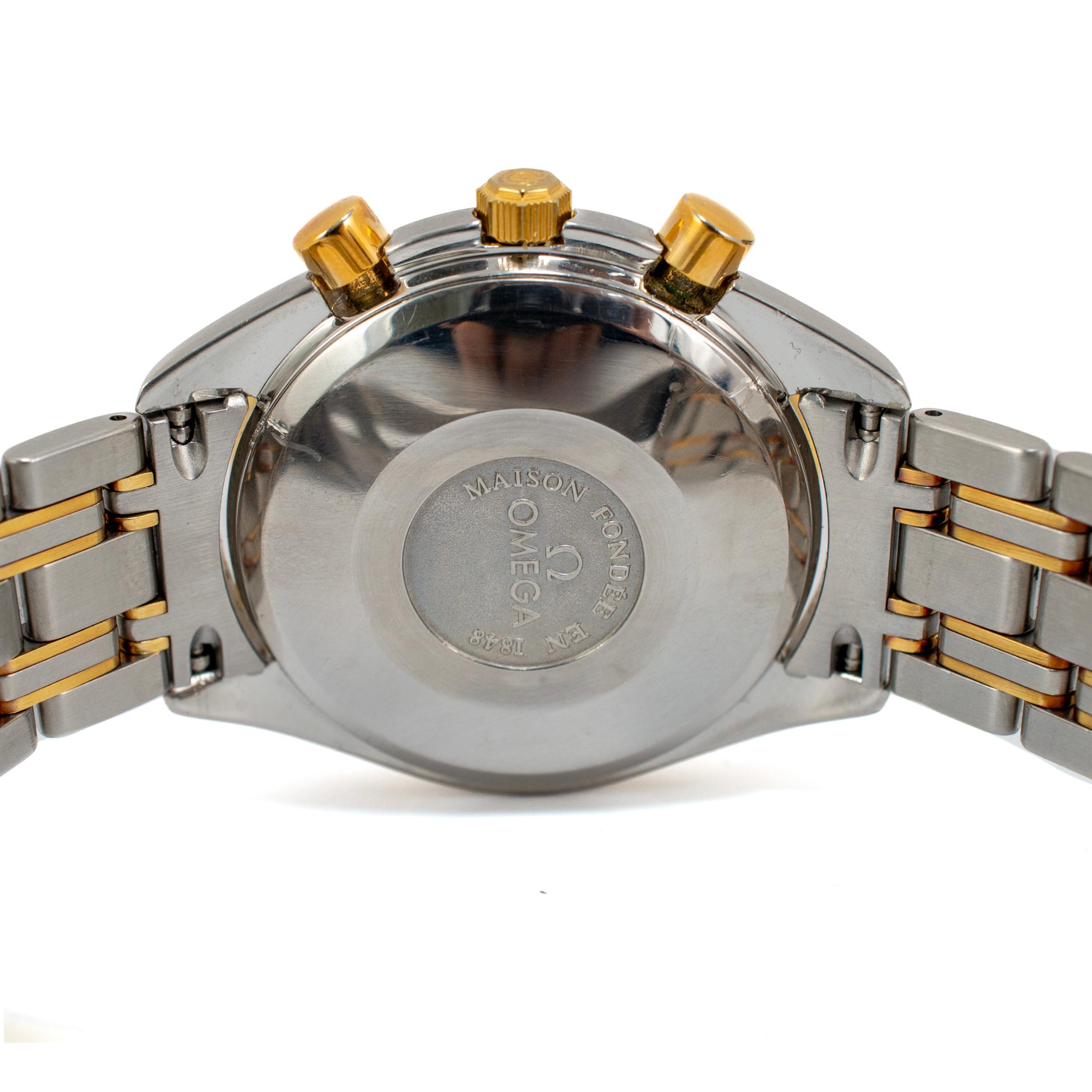 Reloj Vintage Omega Speedmaster Moonphase 39MM Blanco Romano Acero Oro en venta 1