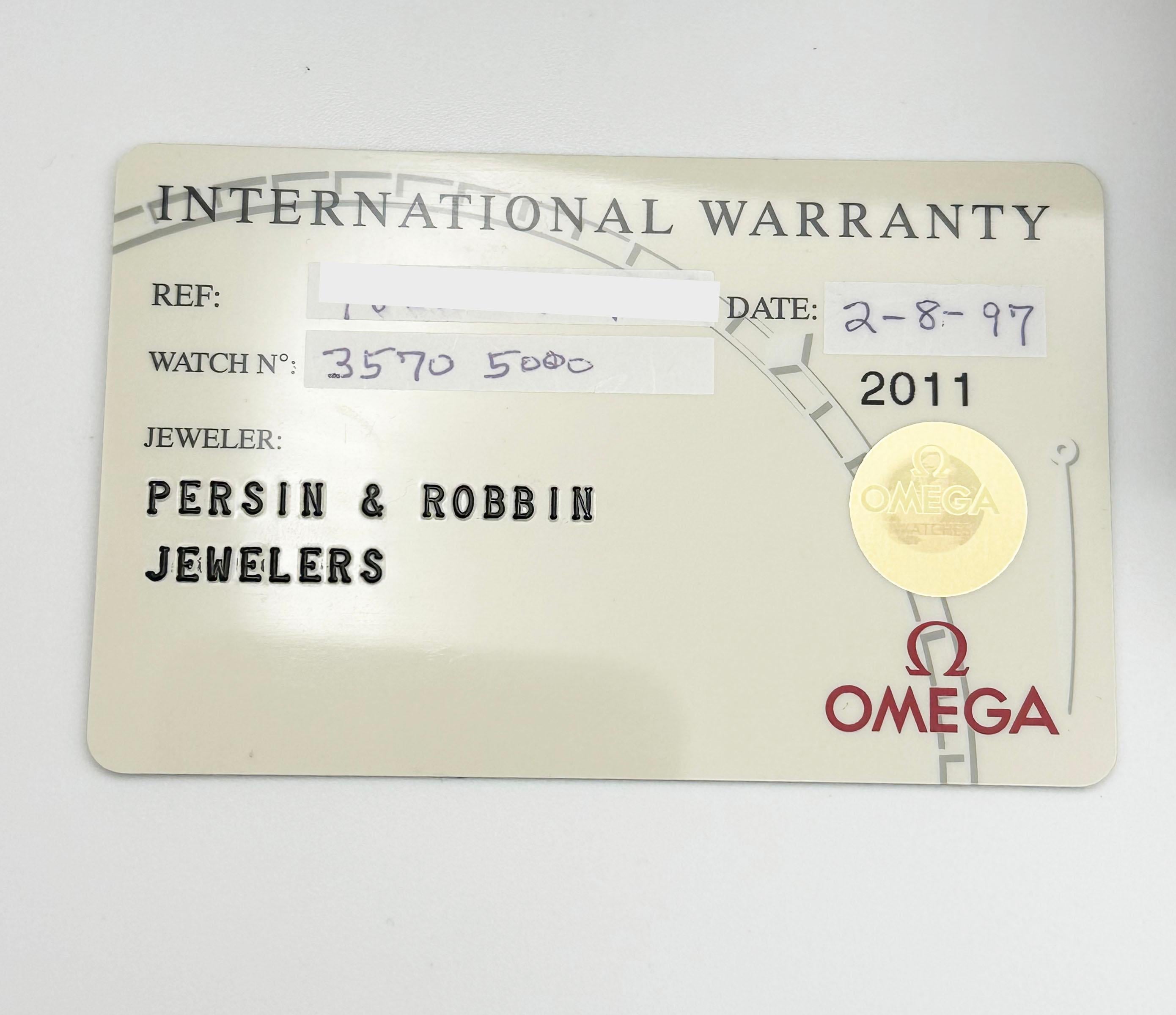 Vintage Omega Speedmaster Moonwatch 3570.50.00 42mm Black Dial Steel Box Papers For Sale 6