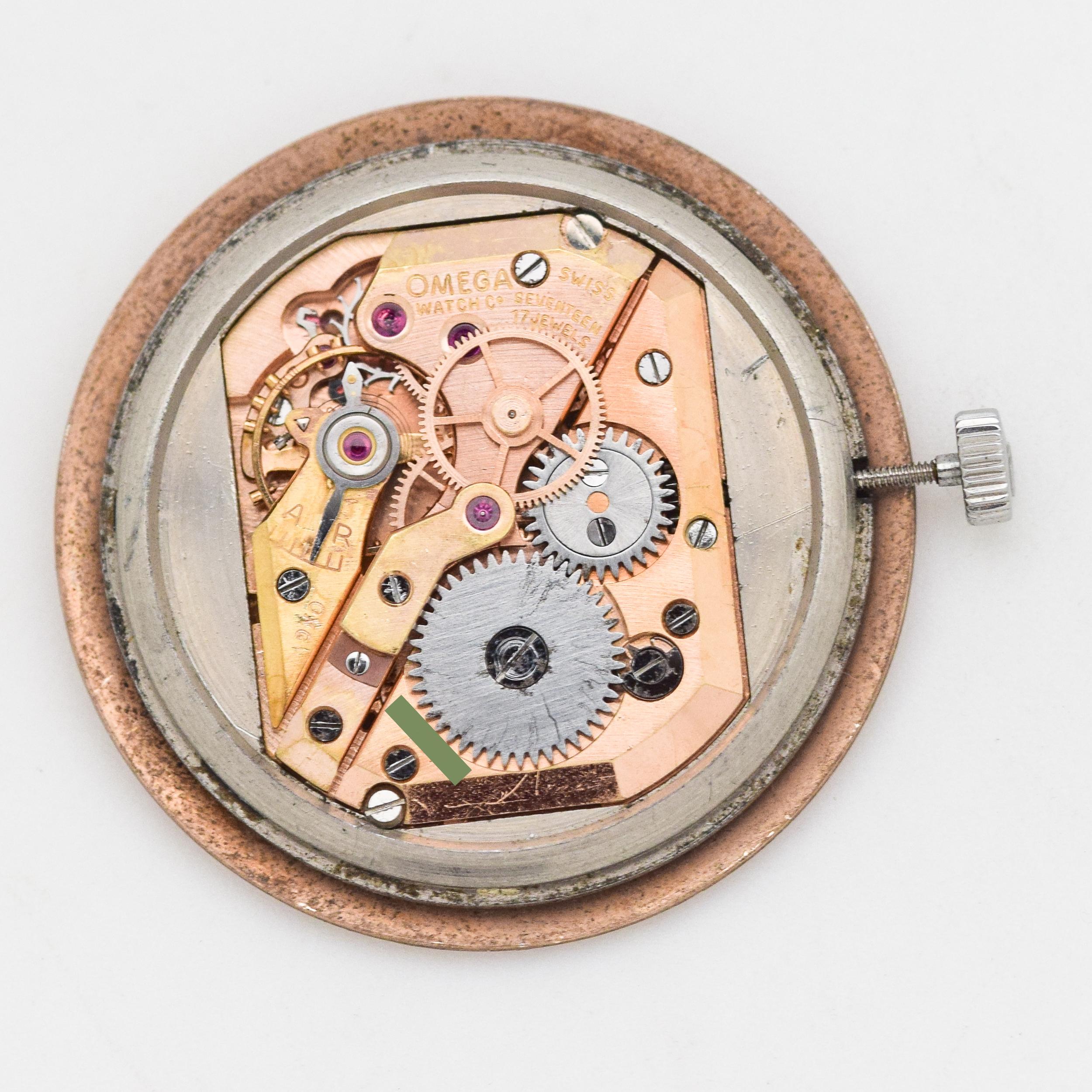 Vintage Omega Stainless Steel Watch with a Salmon Dial, 1947 For Sale 7