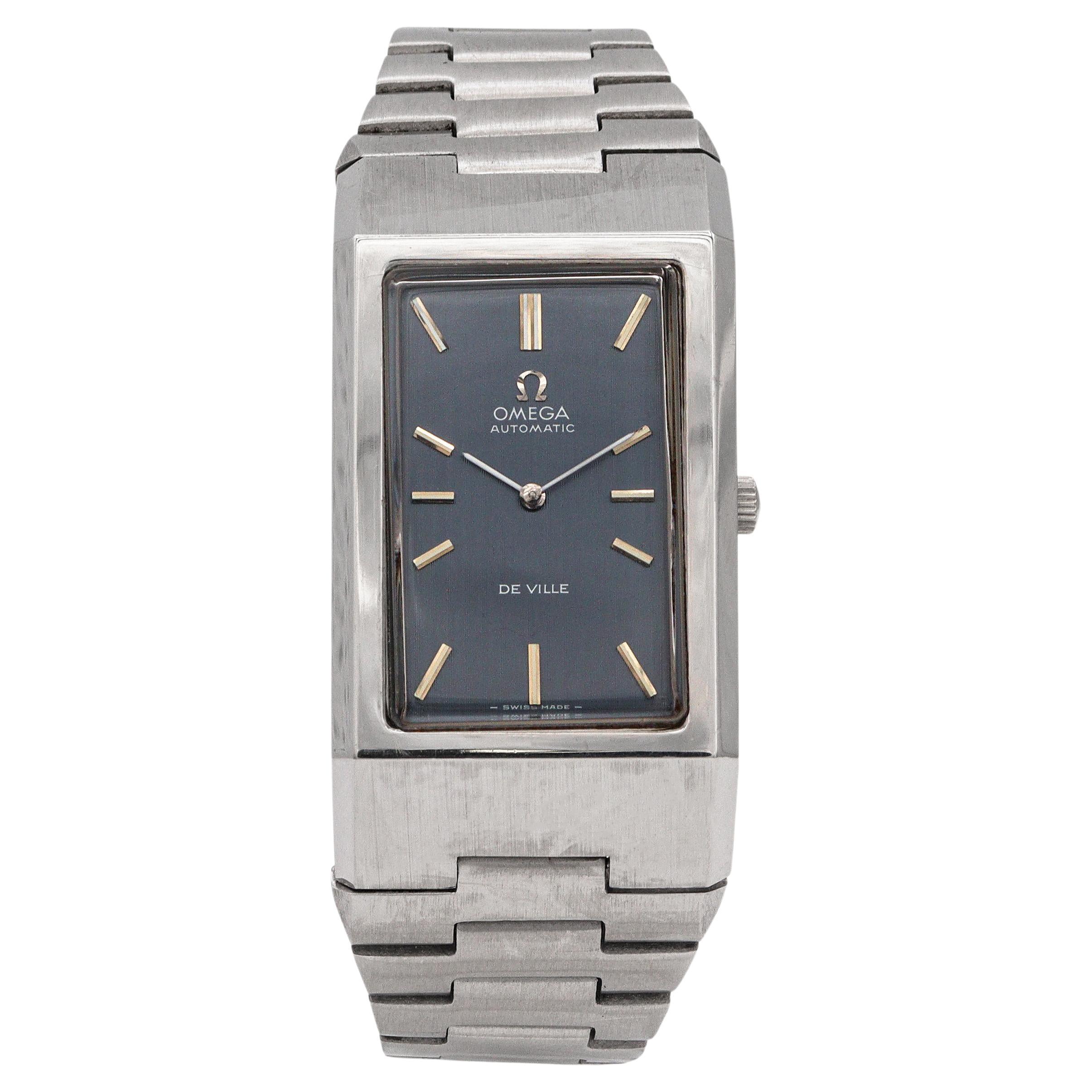 Vintage Omega Tank De Ville Stainless Steel Automatic Men
s Watch For Sale