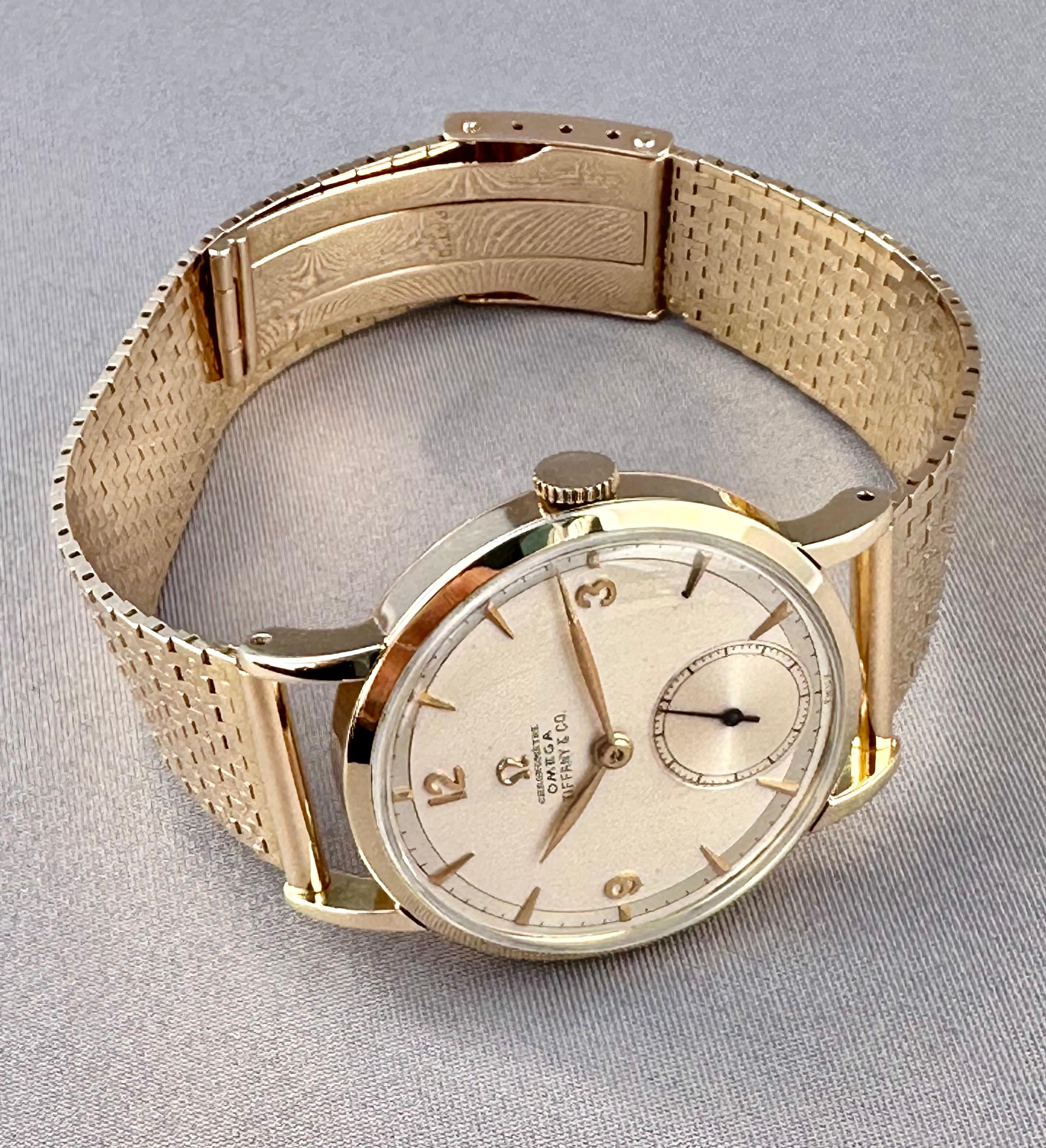 Modern VINTAGE OMEGA TIFFANY & CO. CHRONOMETRE 14K REF. # 2364 1940's For Sale