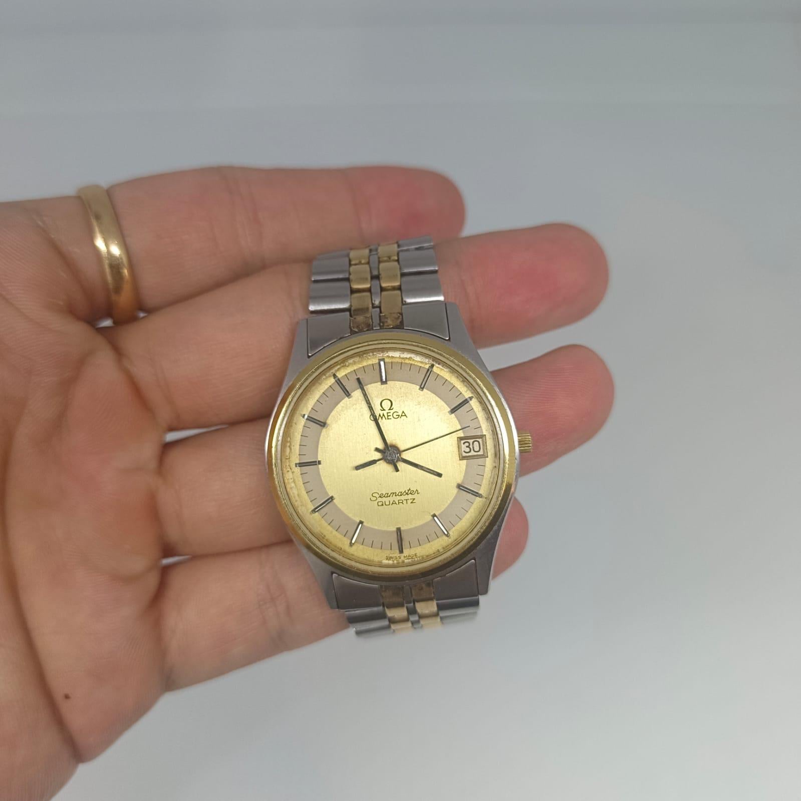 Vintage Omega Zweifarbige Seamaster 38MM Quarzuhr, Vintage im Angebot 8