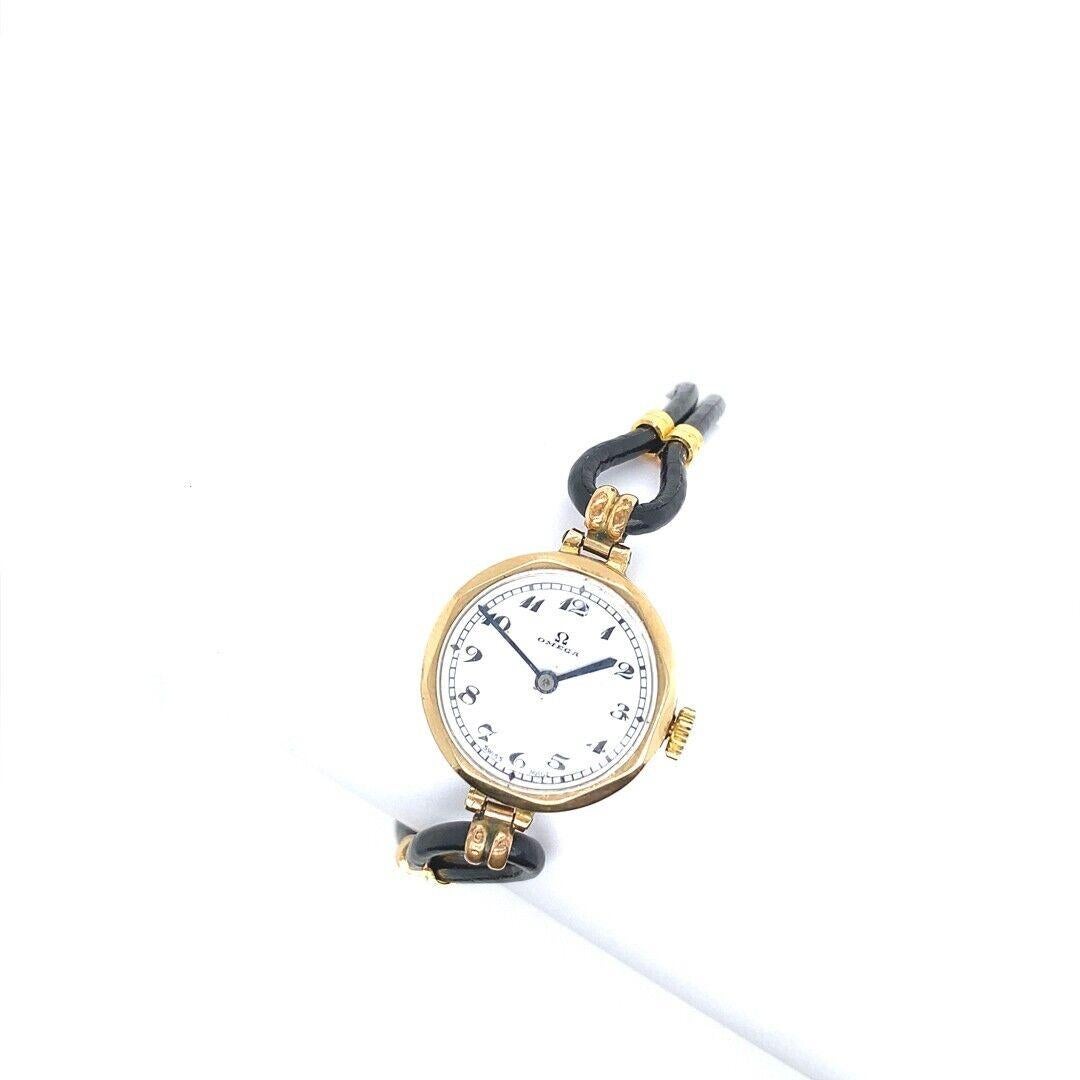 Vintage Omega Uhr 15 Jewels in 9ct Gold Damen im Angebot