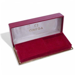 Vintage Omega Watch Box, Red Leather & Satin, Mid 20th Century, UK
