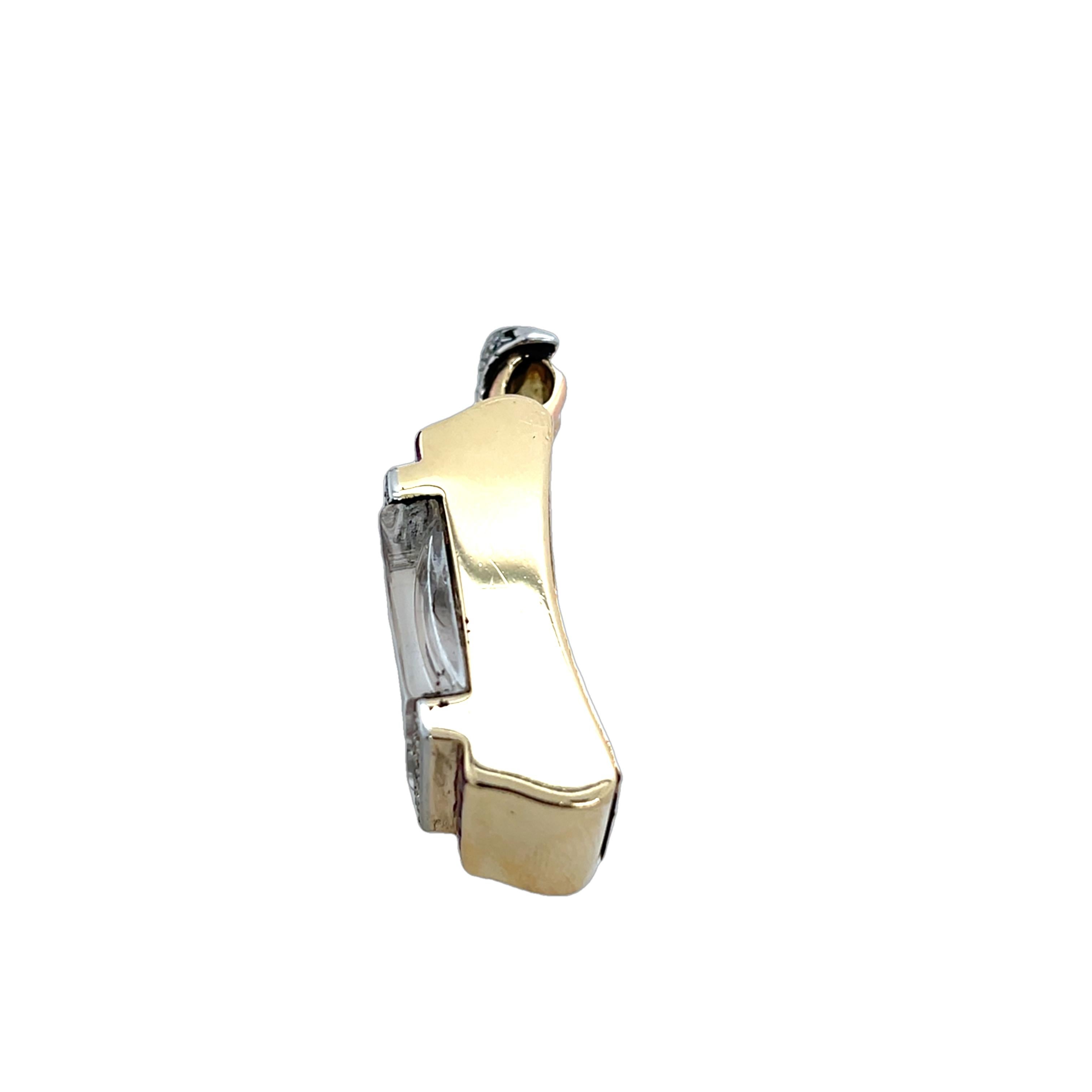 Vintage Omer 9ct Yellow Gold Diamond & Ruby Ladies Pendant Watch In Good Condition For Sale In London, GB