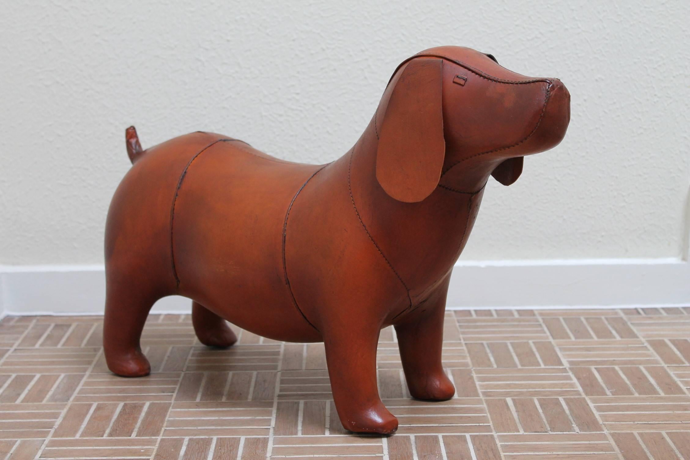 Vintage Omersa Leather Beagle Dog, Dachshund 3