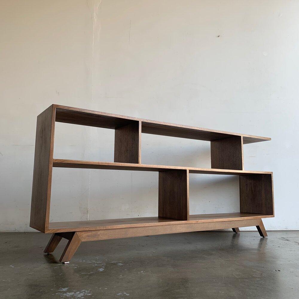 Mid-Century Modern Vintage on Point Two Tier Bookshelf- One in SF Location For Sale