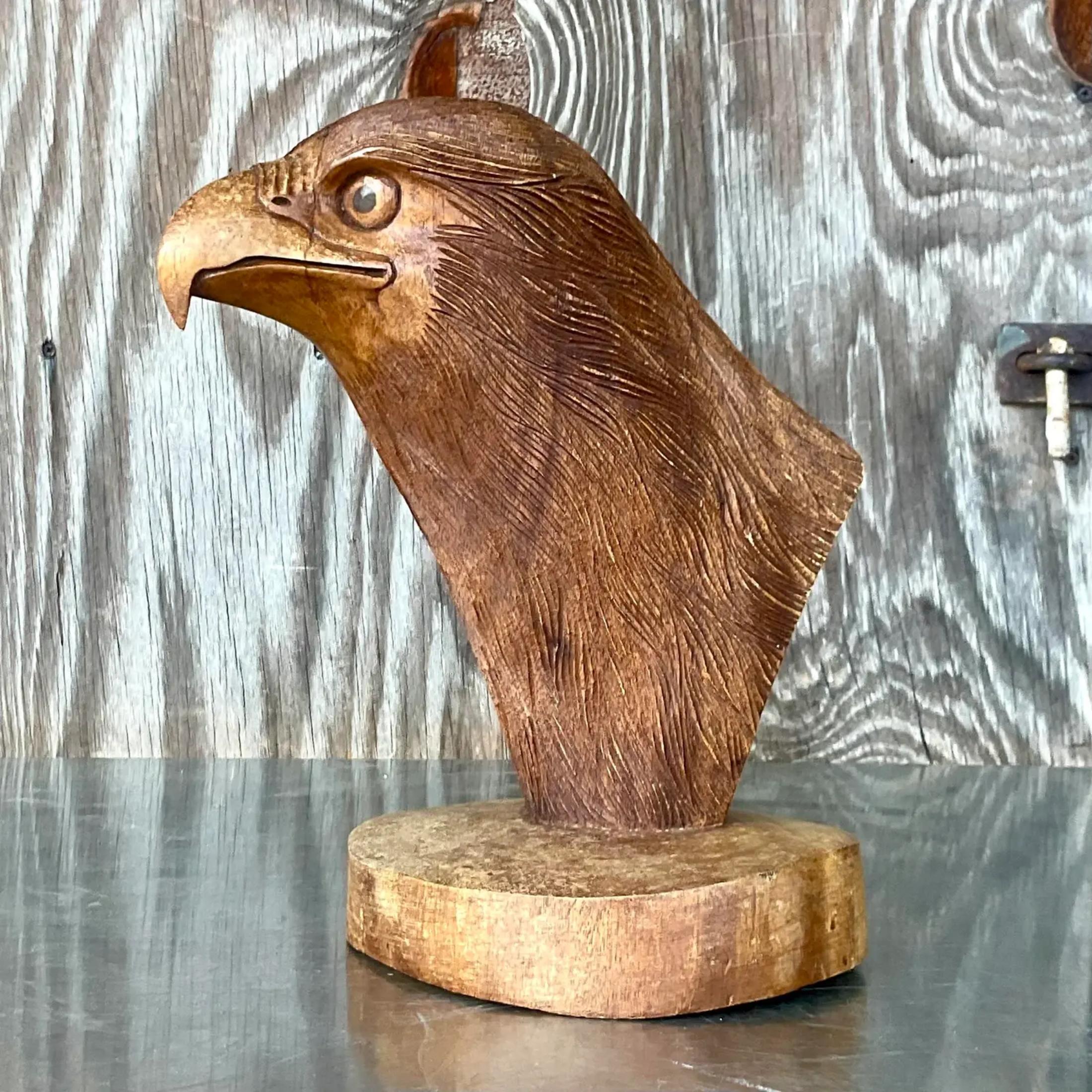 eagle head carving