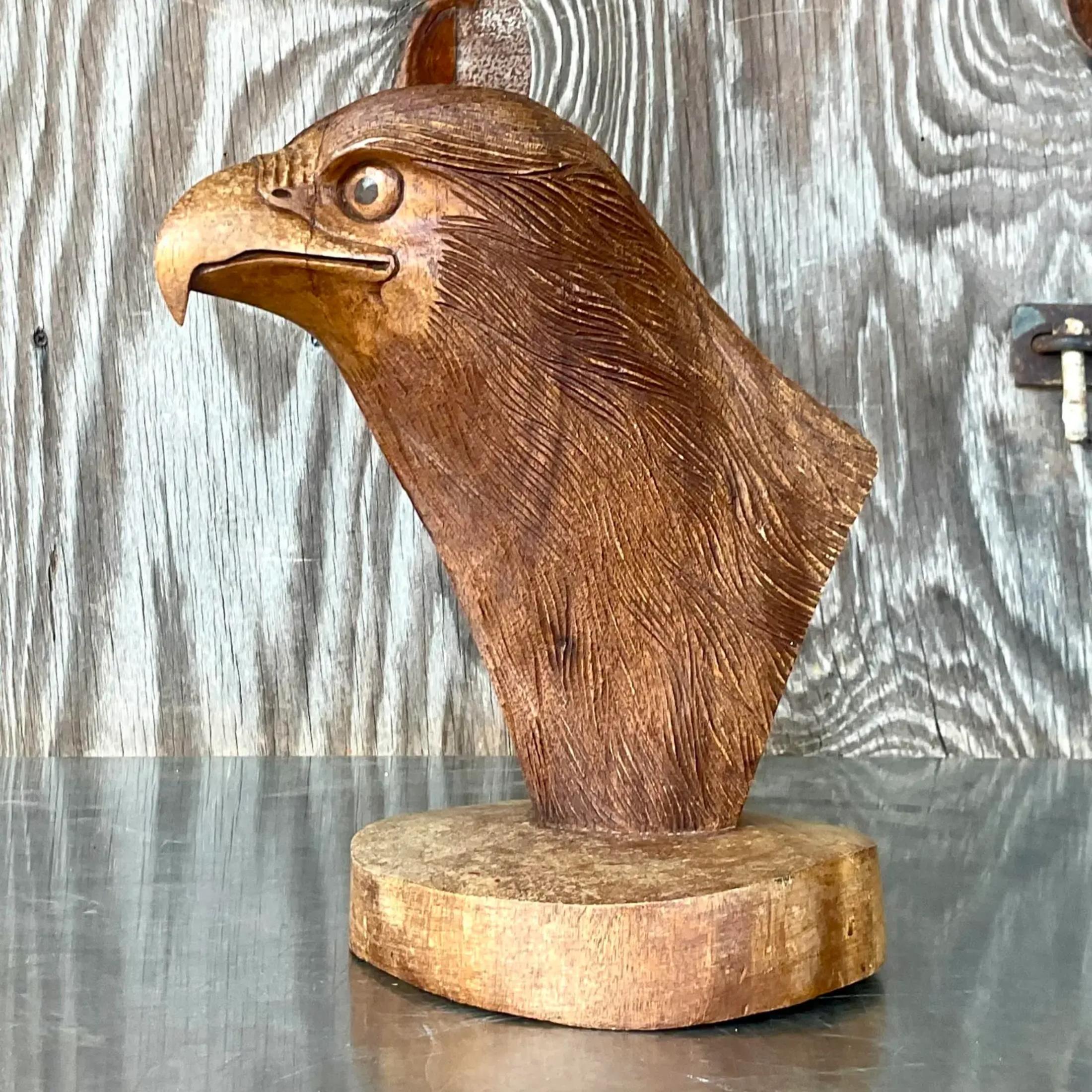 wood carved eagle