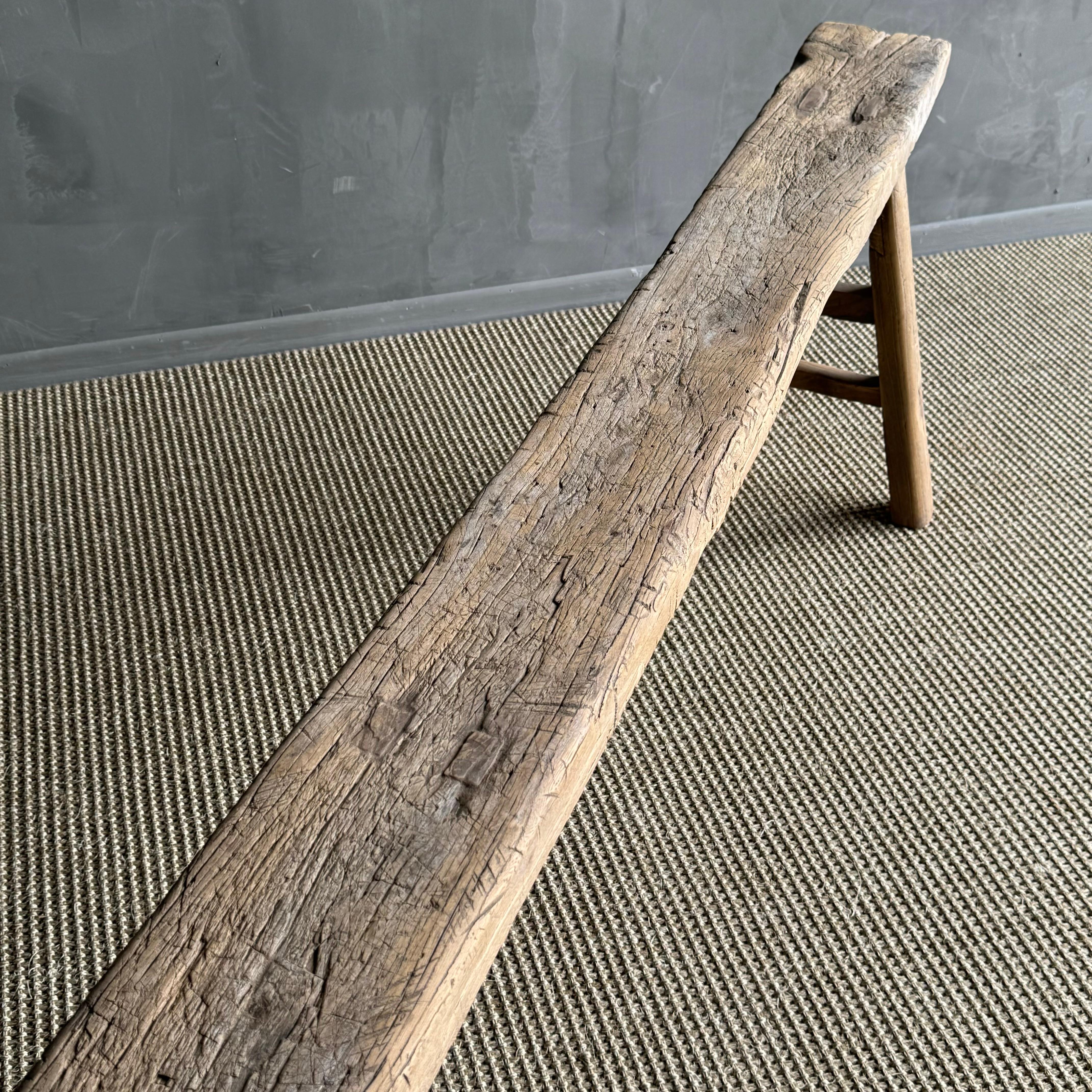 Vintage Banco de madera de olmo de 78