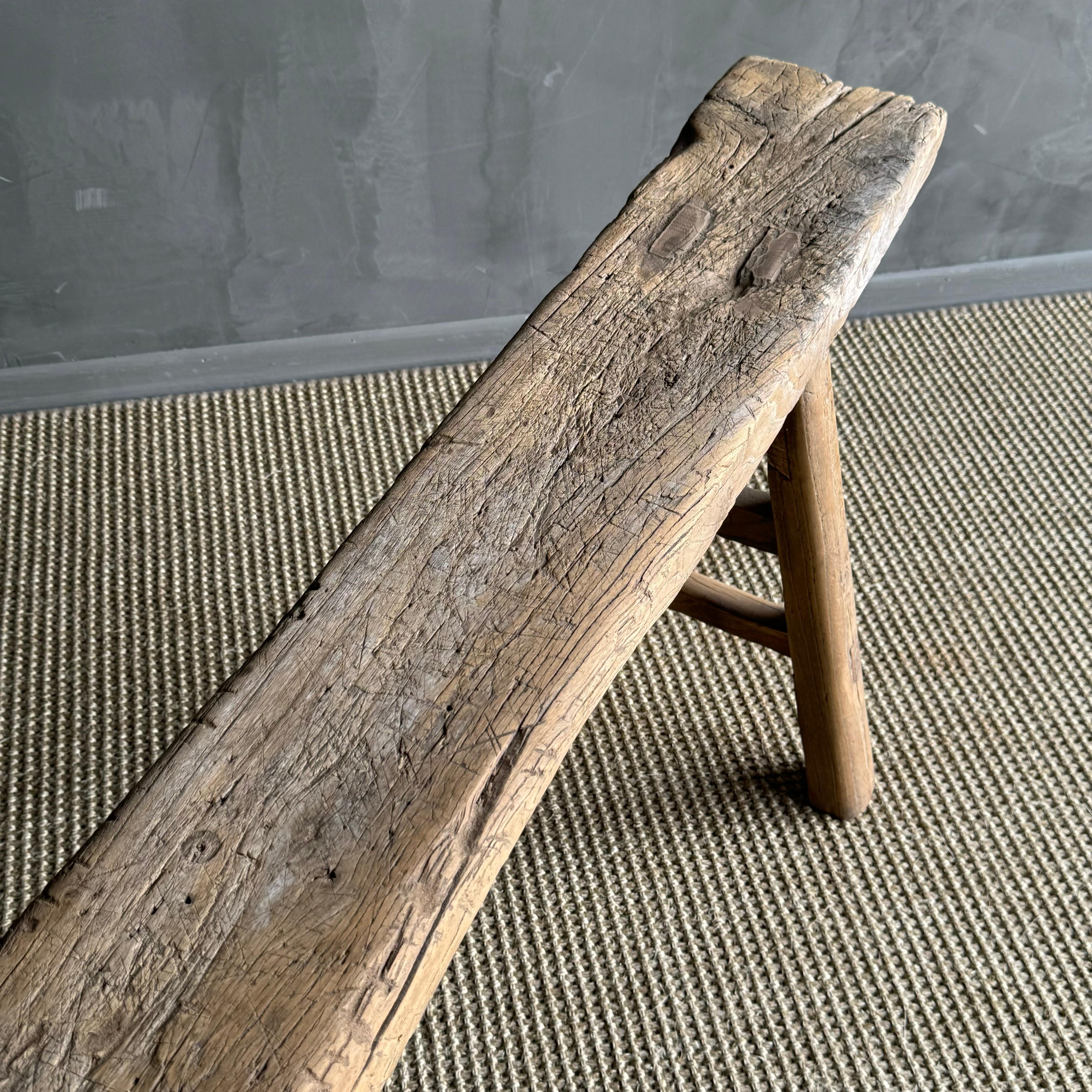 Vintage Banco de madera de olmo de 78