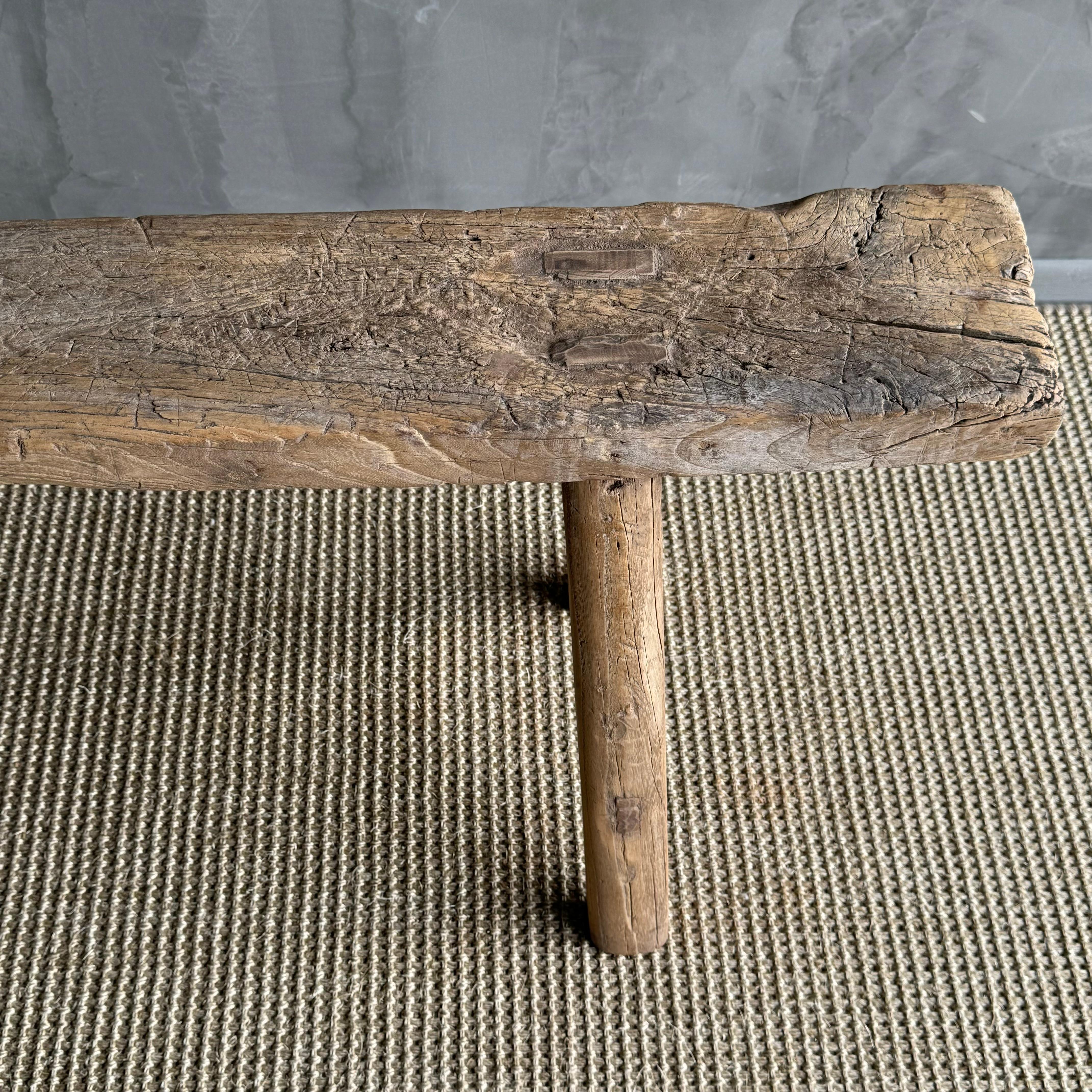 Vintage Banco de madera de olmo de 78