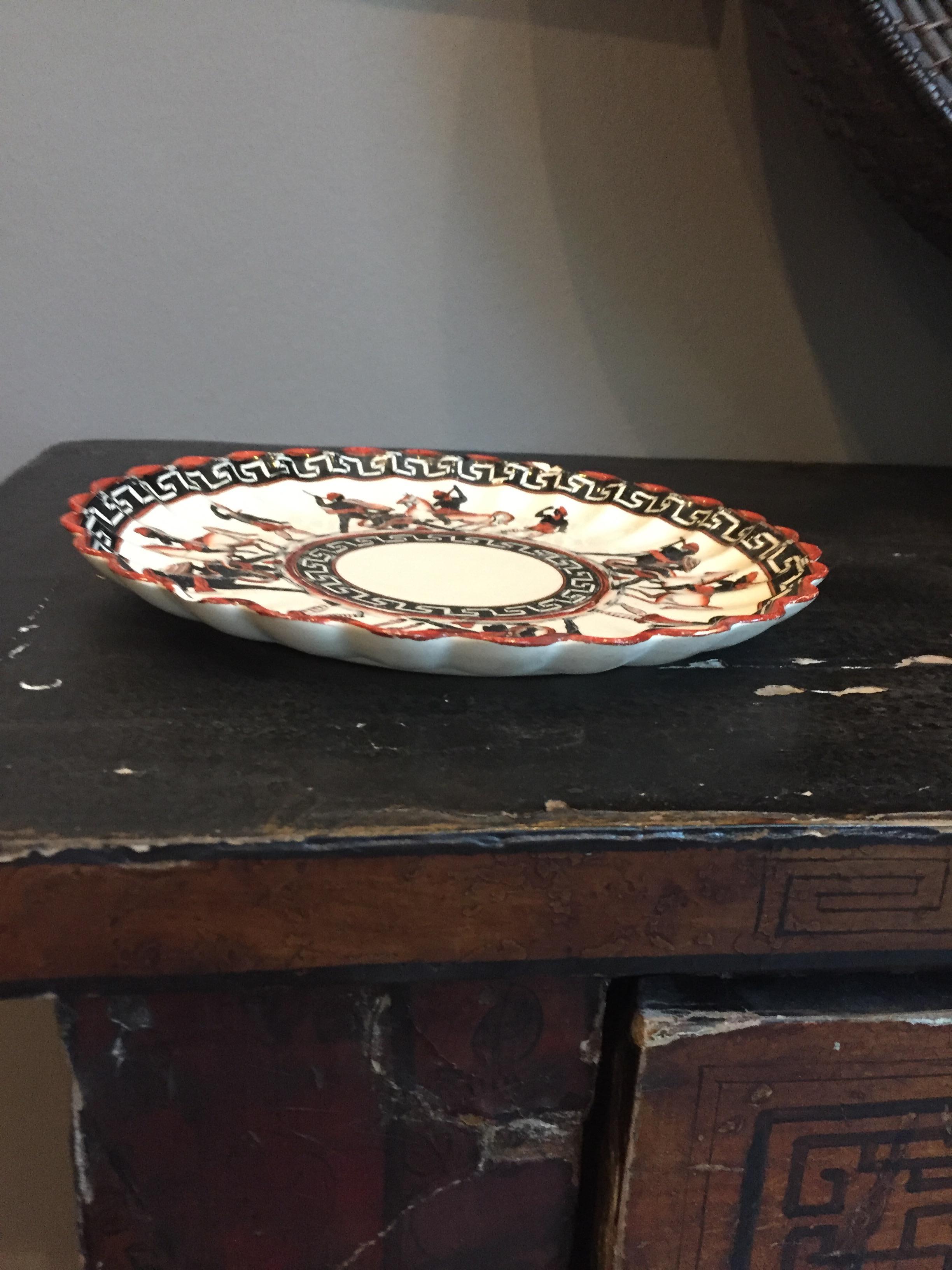 Vintage One of a Kind Hand Painted Porcelain Plate In Fair Condition For Sale In Chicago, IL