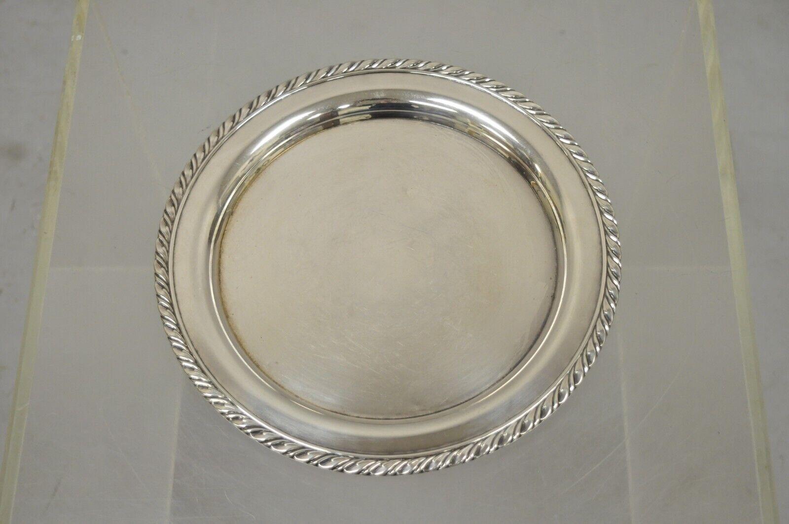 Vintage Oneida Round Silver Plate Serving Tray Platter Dish 1