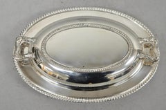 Vintage Oneida Fiesta Silver Plated Oval Covered Vegetable Serving Dish Platter